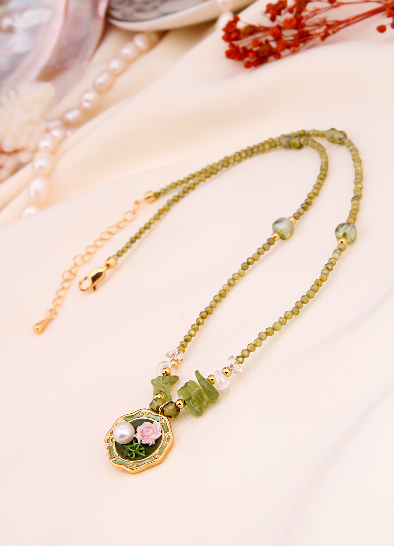 Zircon & Pearl Necklace