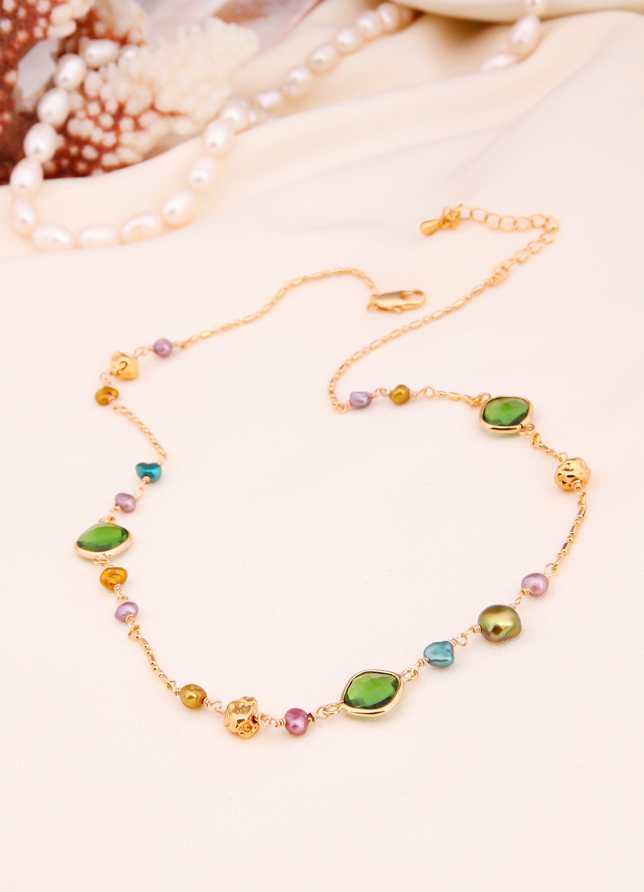 Zircon & Pearl Necklace