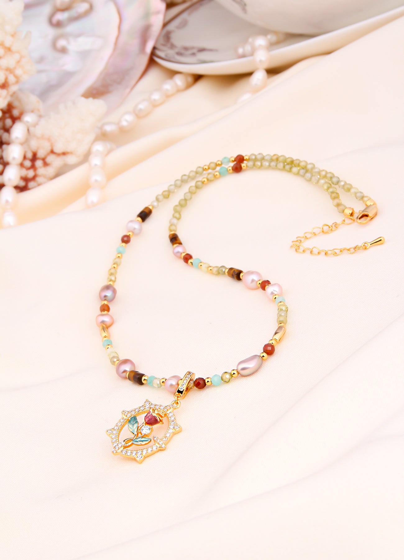 Zircon & Pearl Necklace