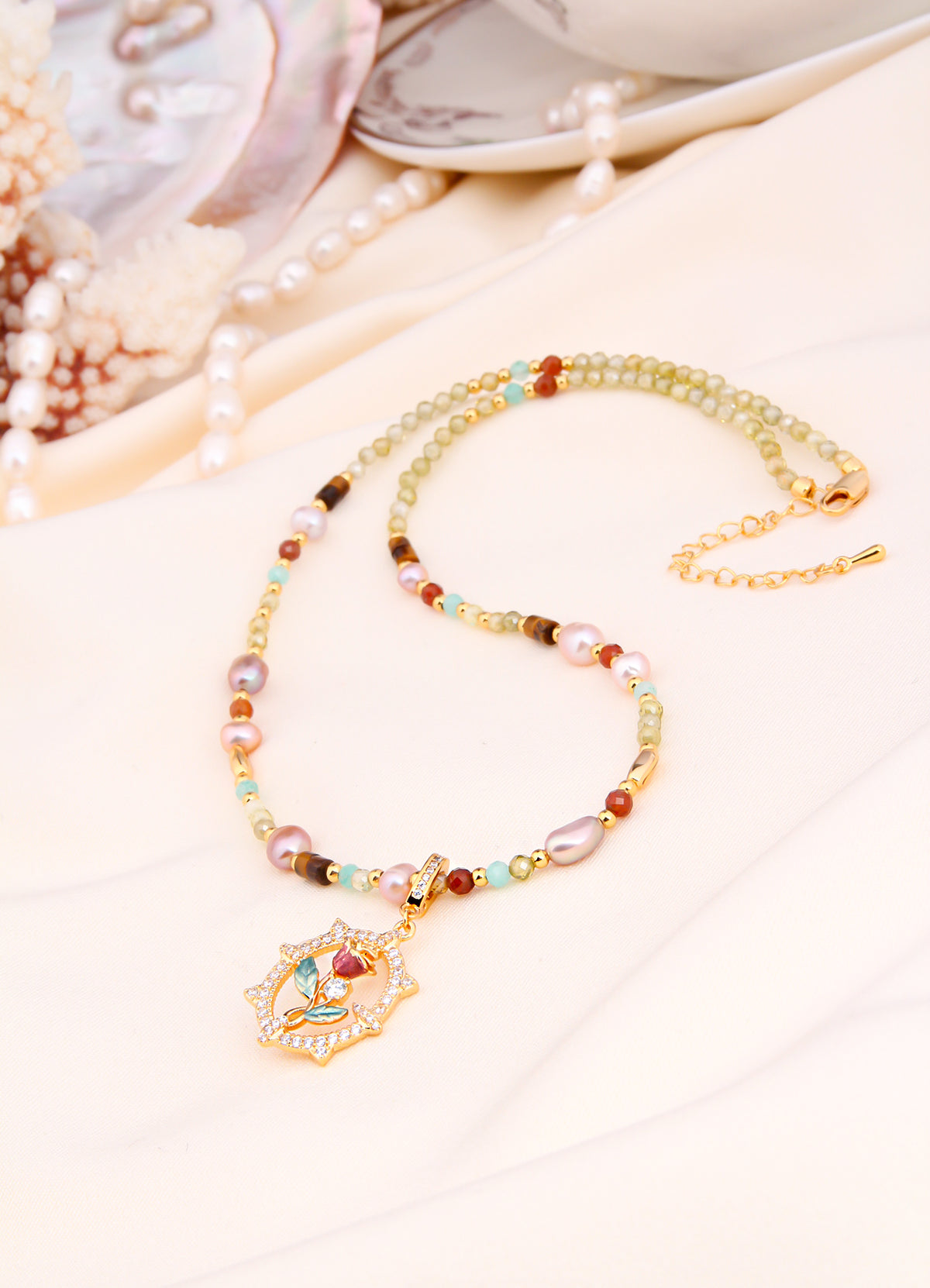 Zircon & Pearl Necklace