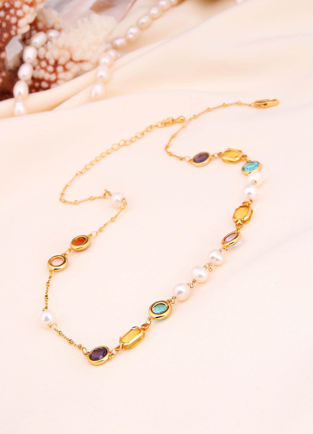 Zircon & Pearl Necklace