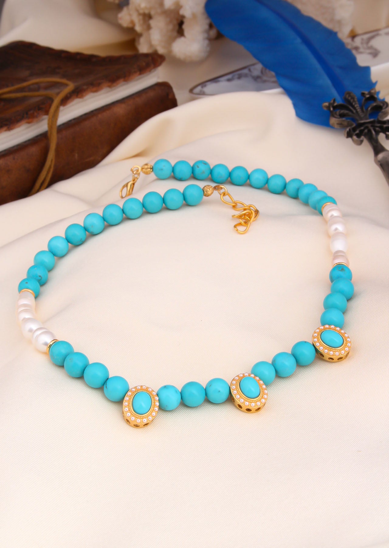 Turquoise & Pearl Necklace