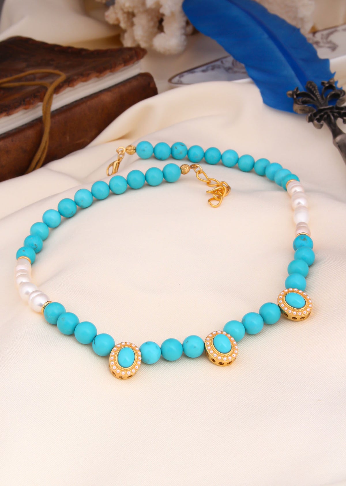 Turquoise & Pearl Necklace