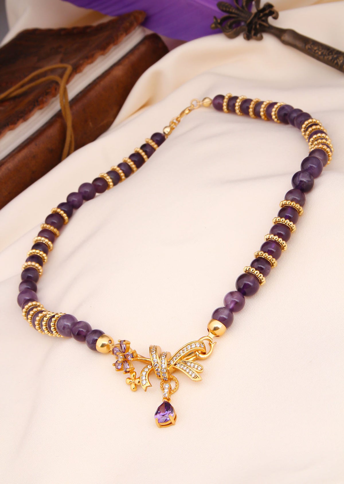 Amethyst & Zircon Necklace