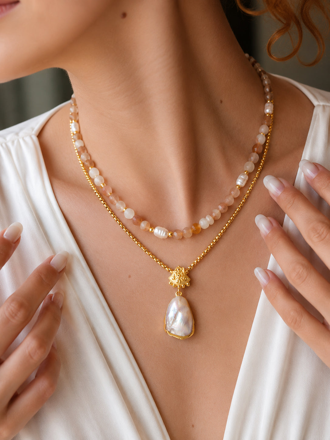 Citrine & Pearl Necklace