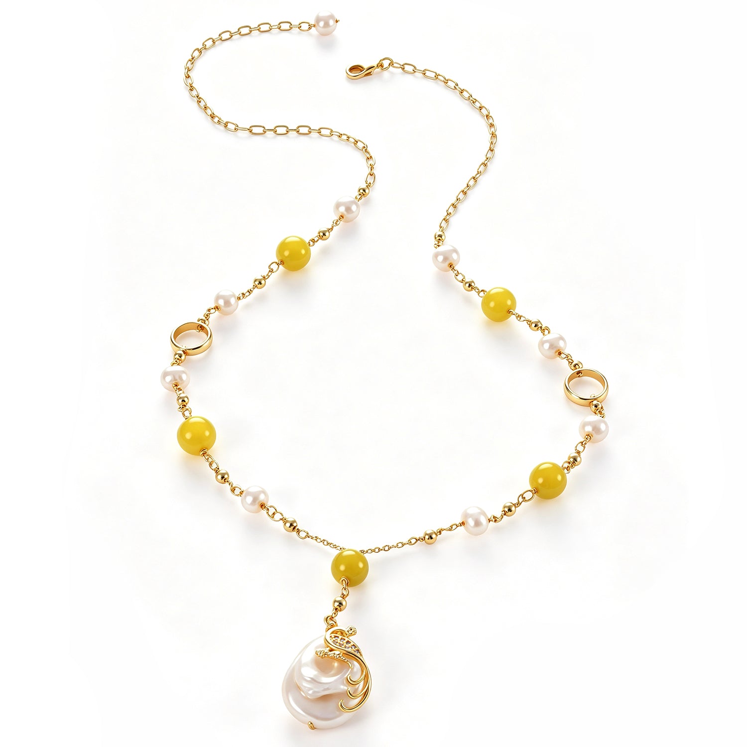 Pearl & Citrine Necklace