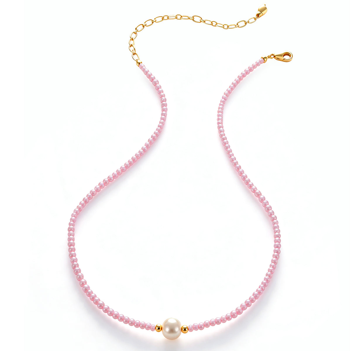 Pink Quartz & Pearl Necklace