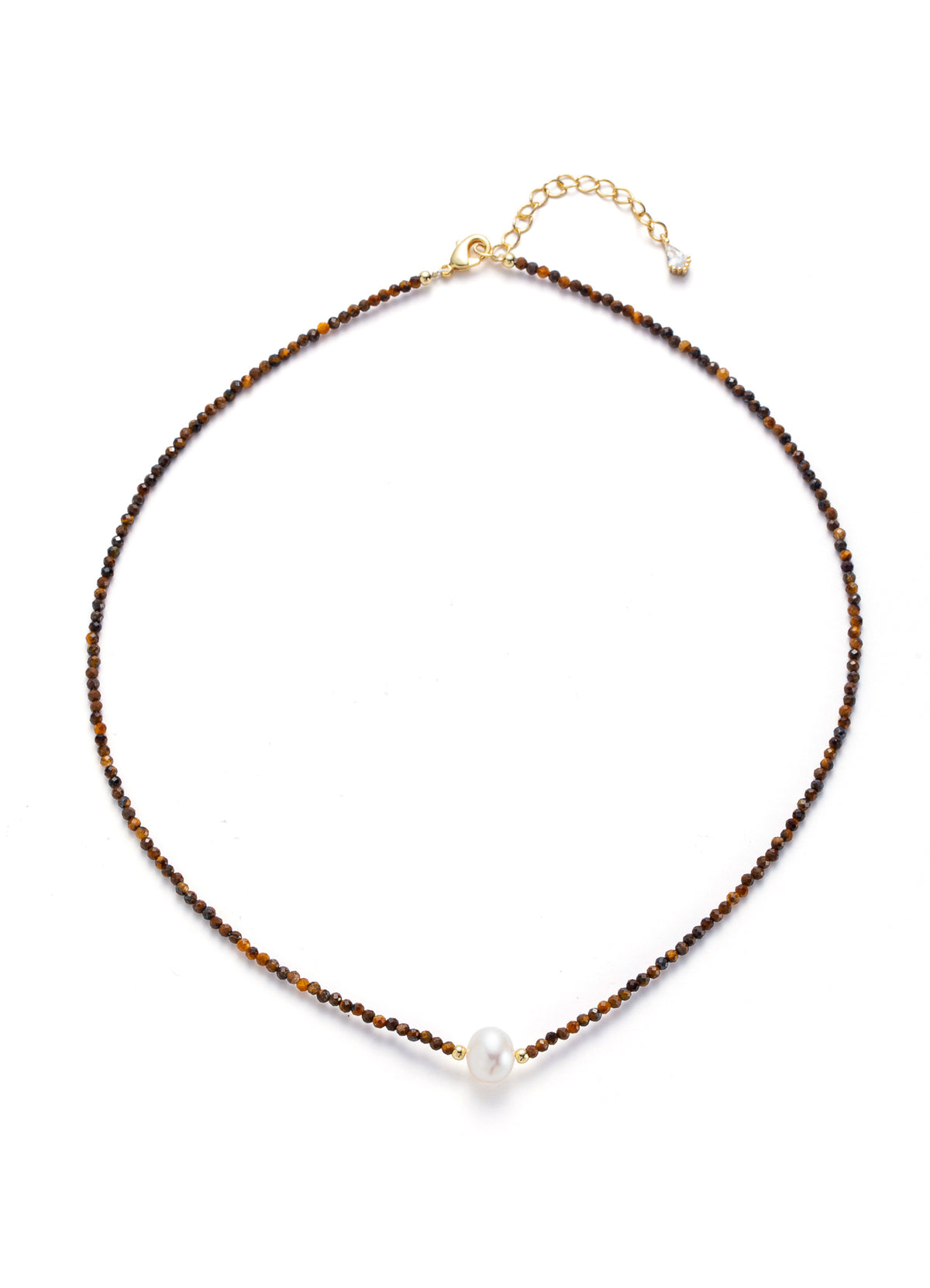 Tiger Eyes & Pearl Necklace
