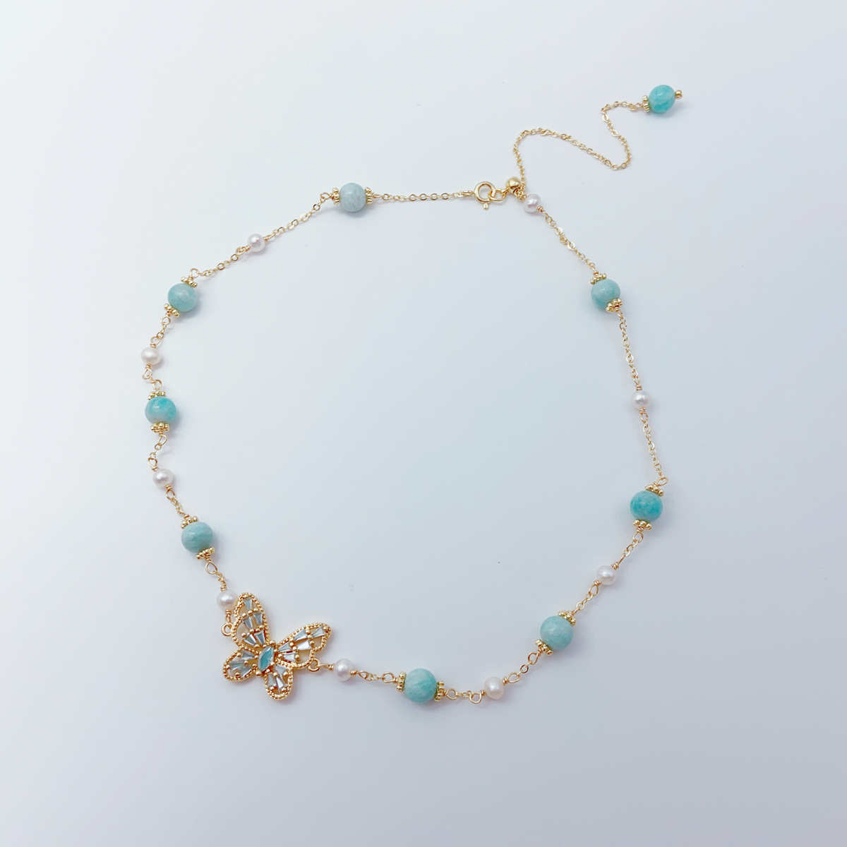Aquamarine & Pearl Necklace