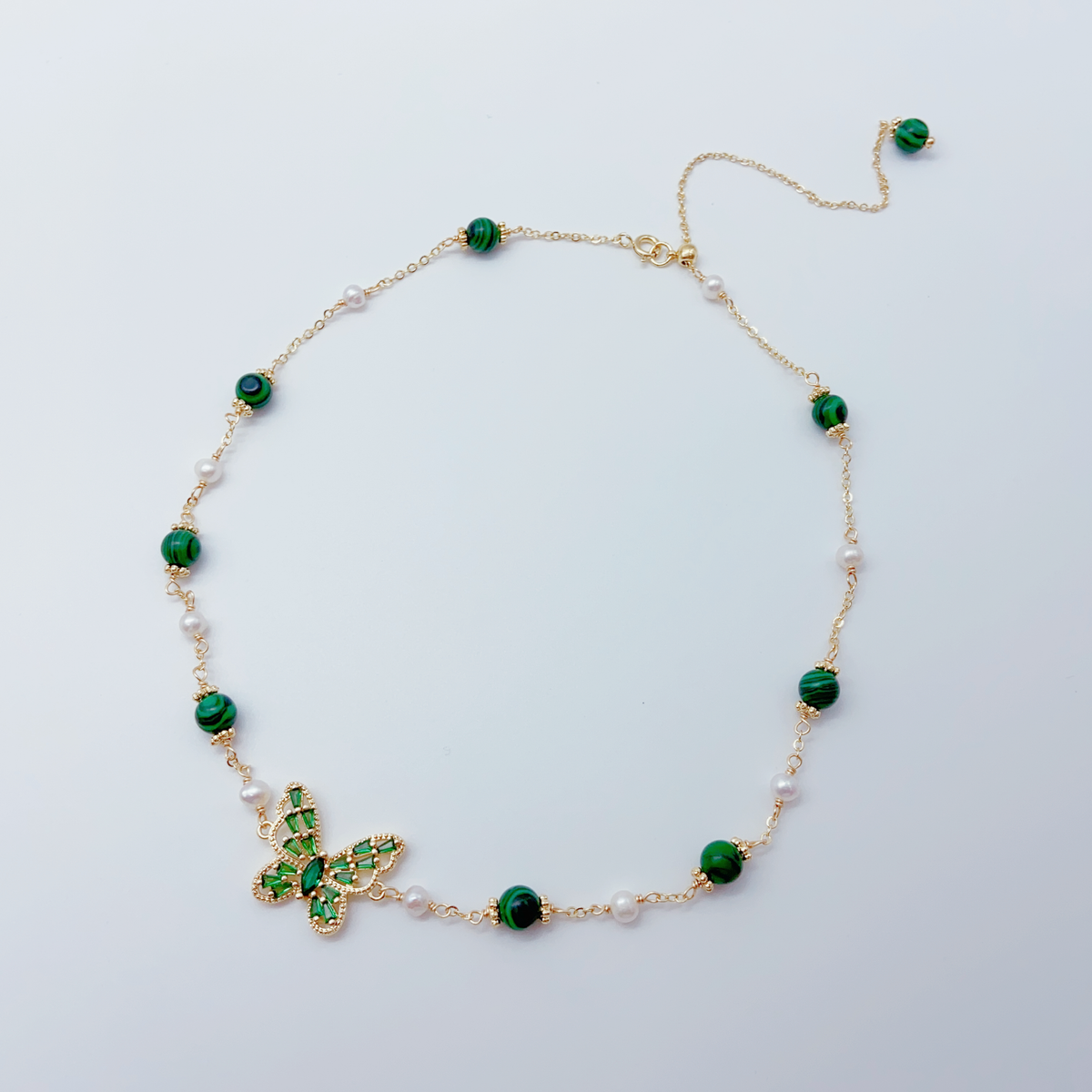 Malahite & Pearl Necklace