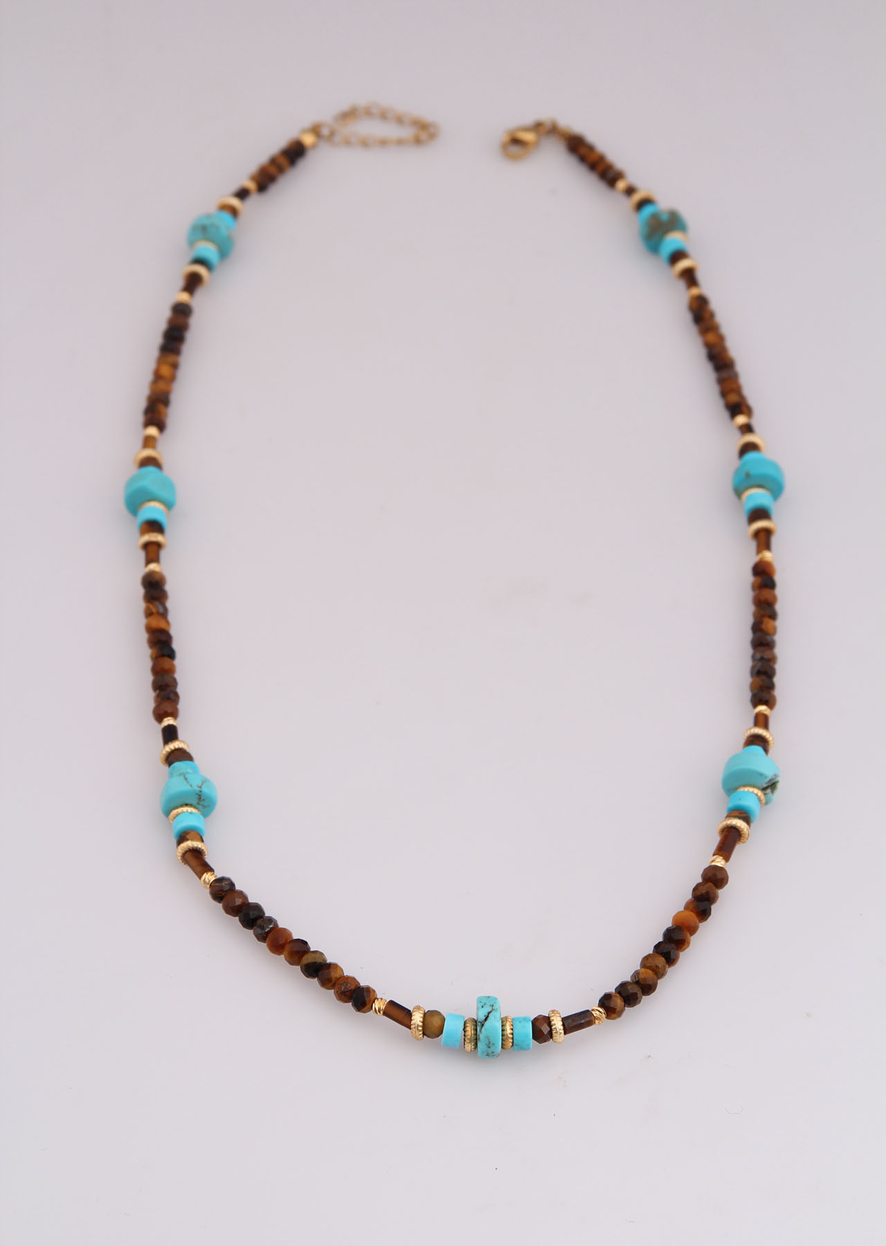 Tiger Eyes & Turquoise Necklace