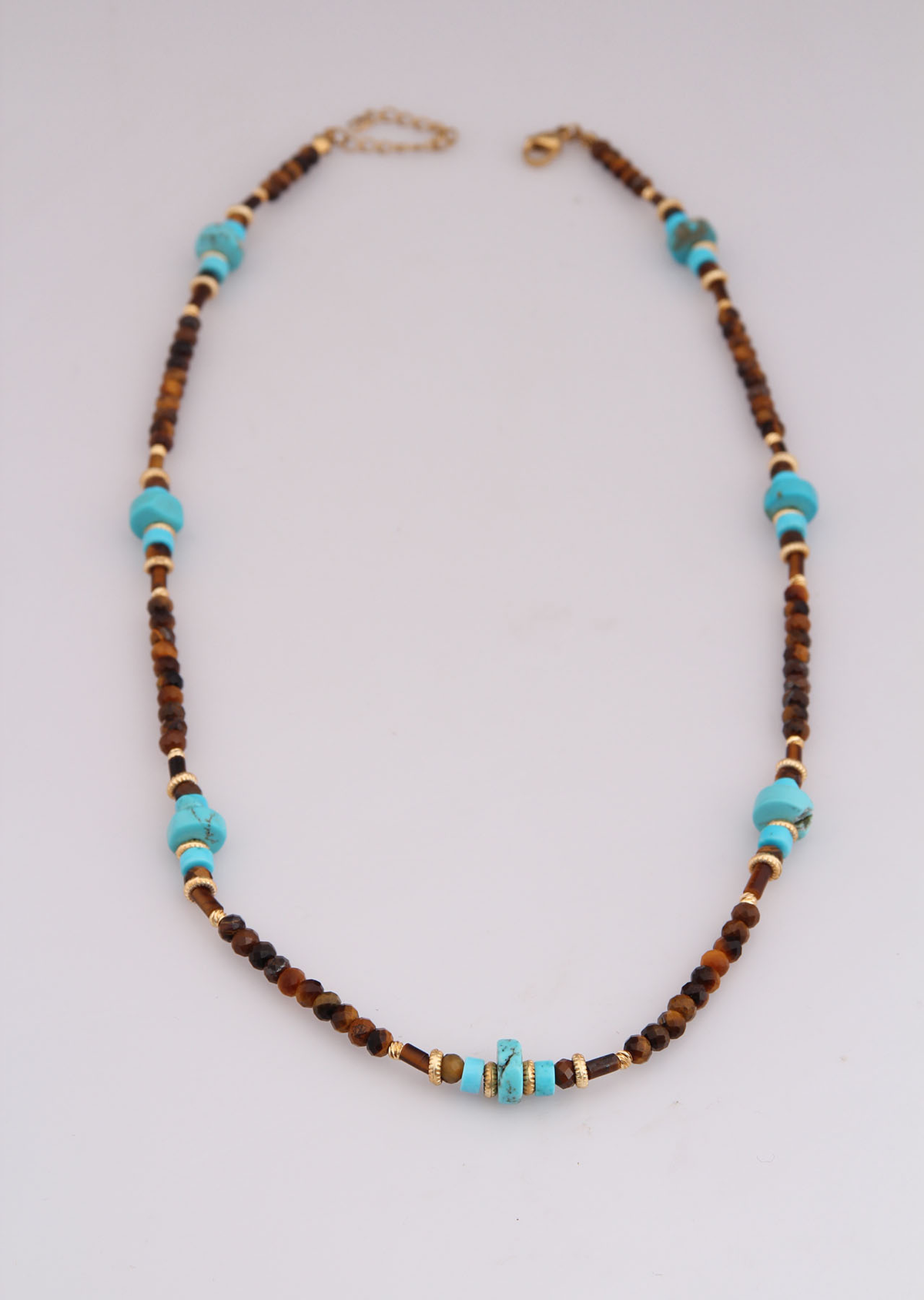 Tiger Eyes & Turquoise Necklace