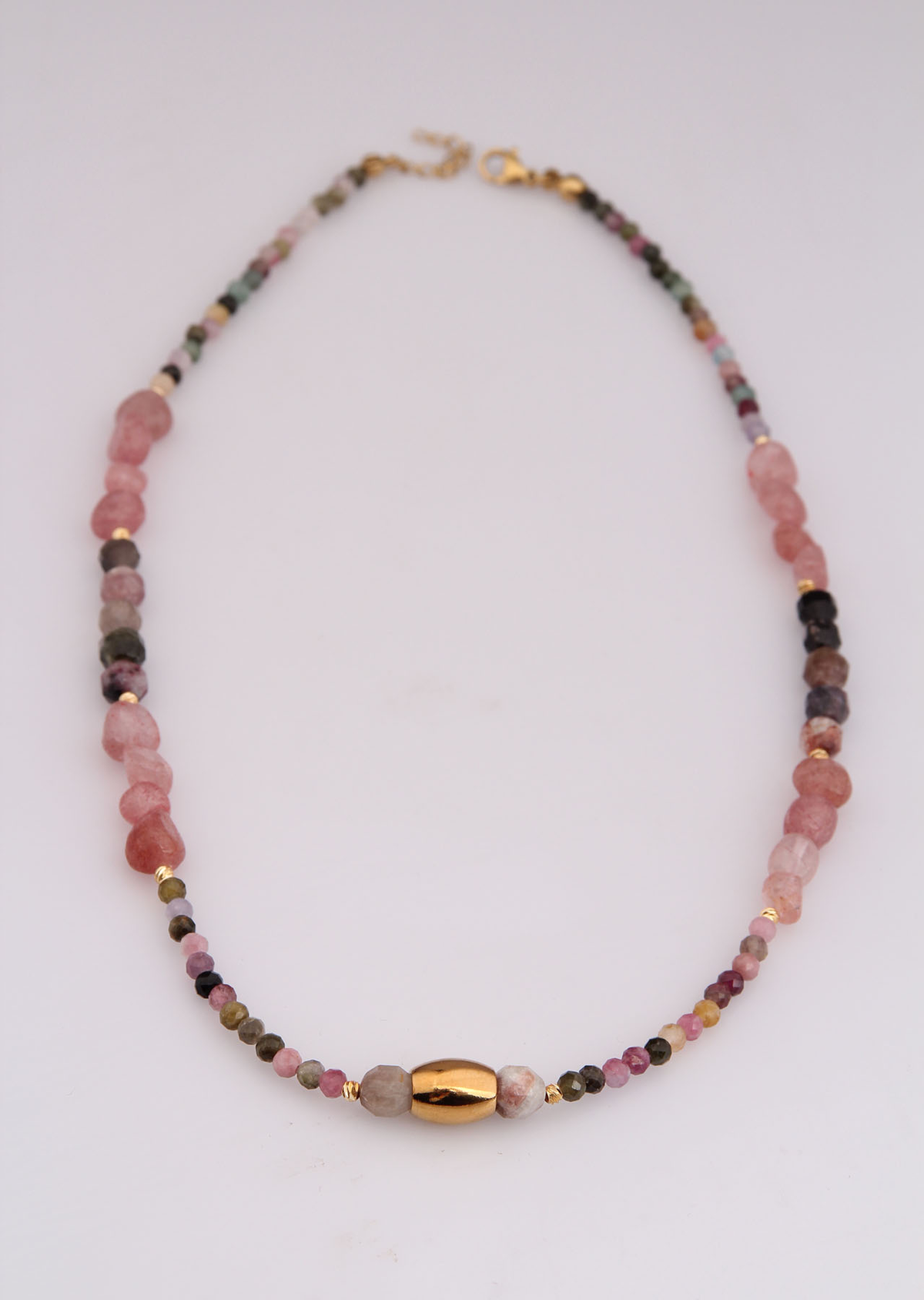 Tourmaline & Pink Quartz Necklace