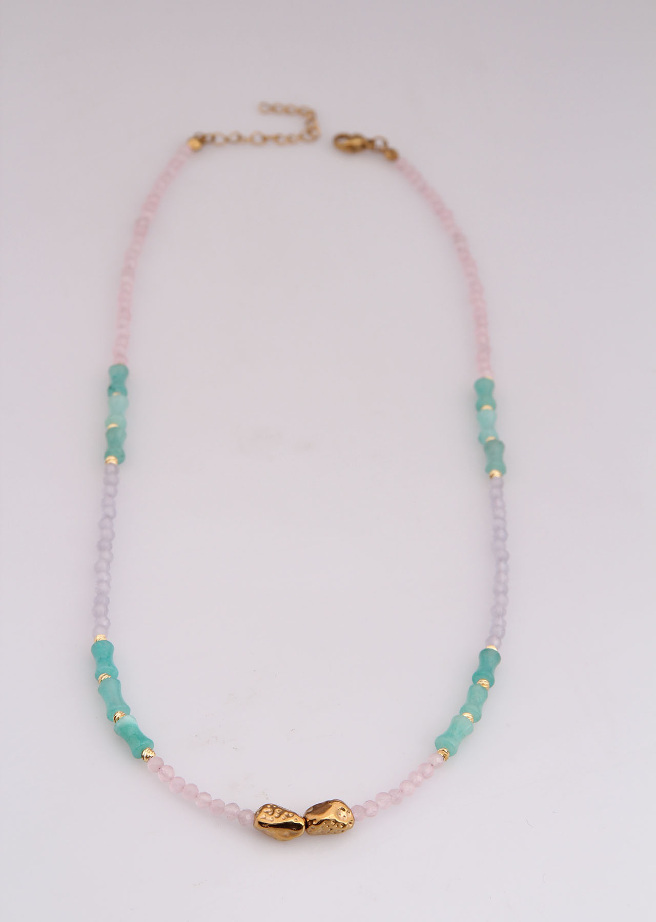 Amazonite & Pink Quartz Necklace