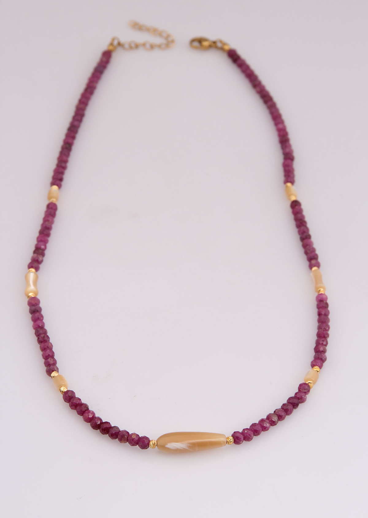 Pink Ruby & Nacre Necklace