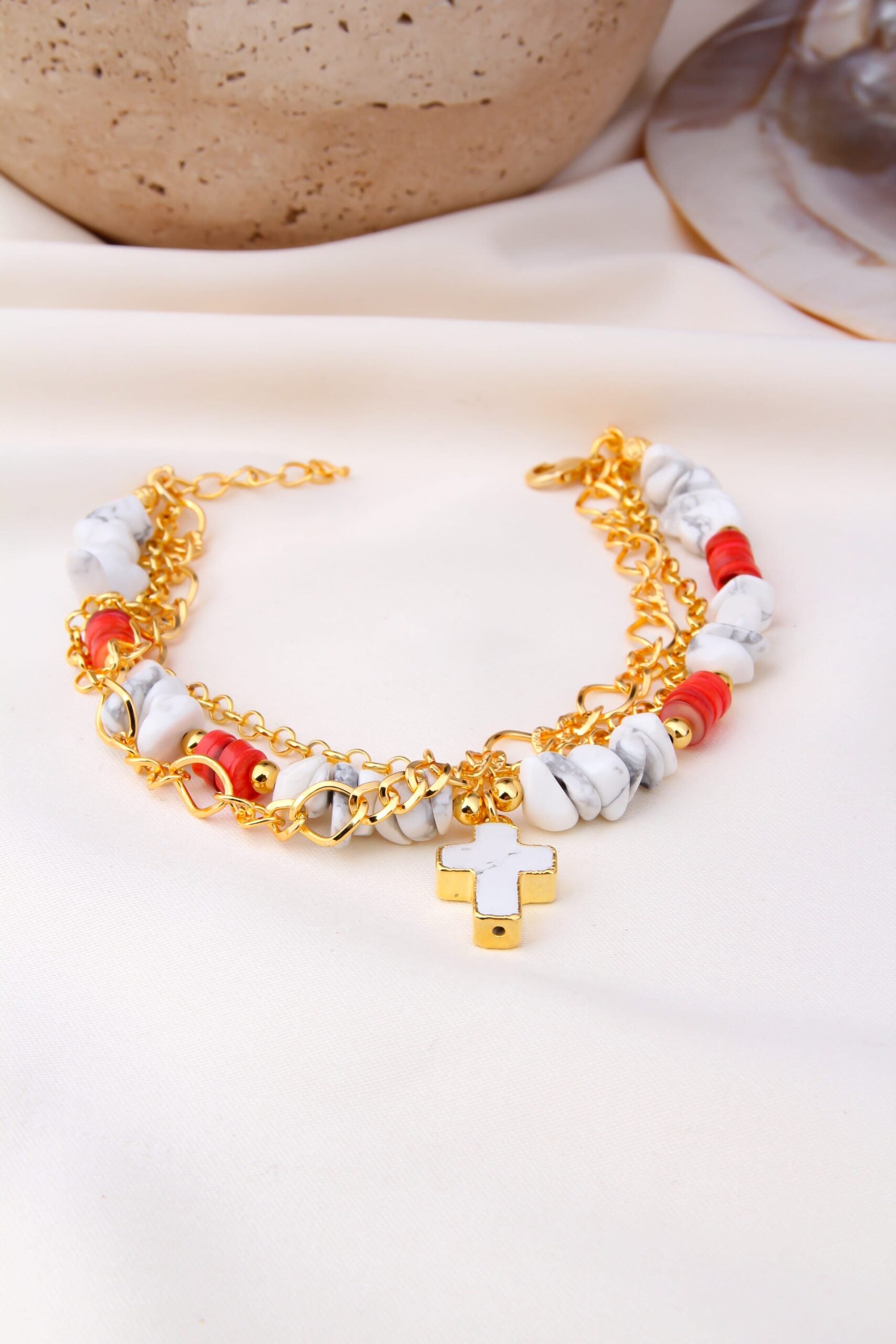 Howlite Stone Anklete