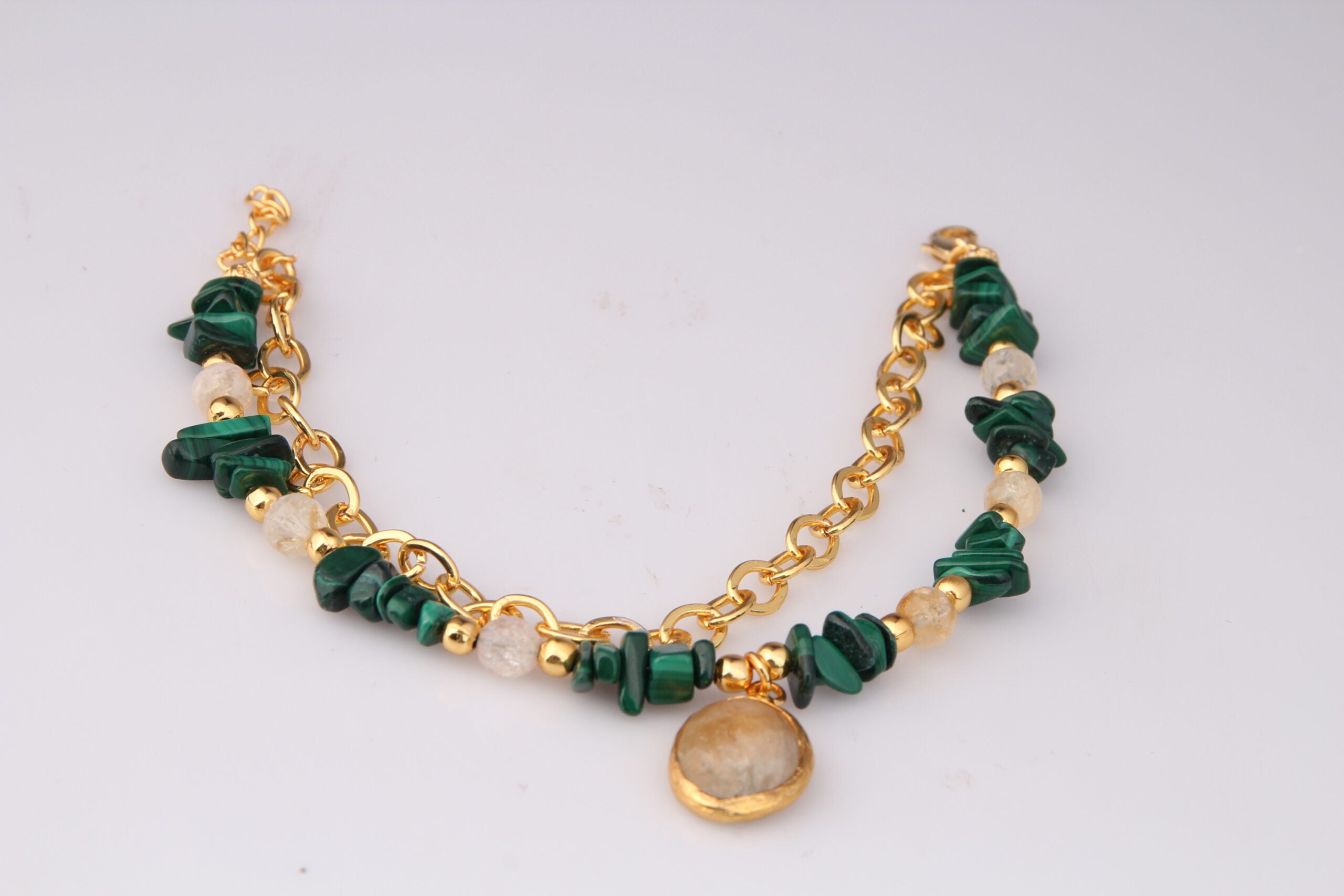 Citrine & Malahite Anklete