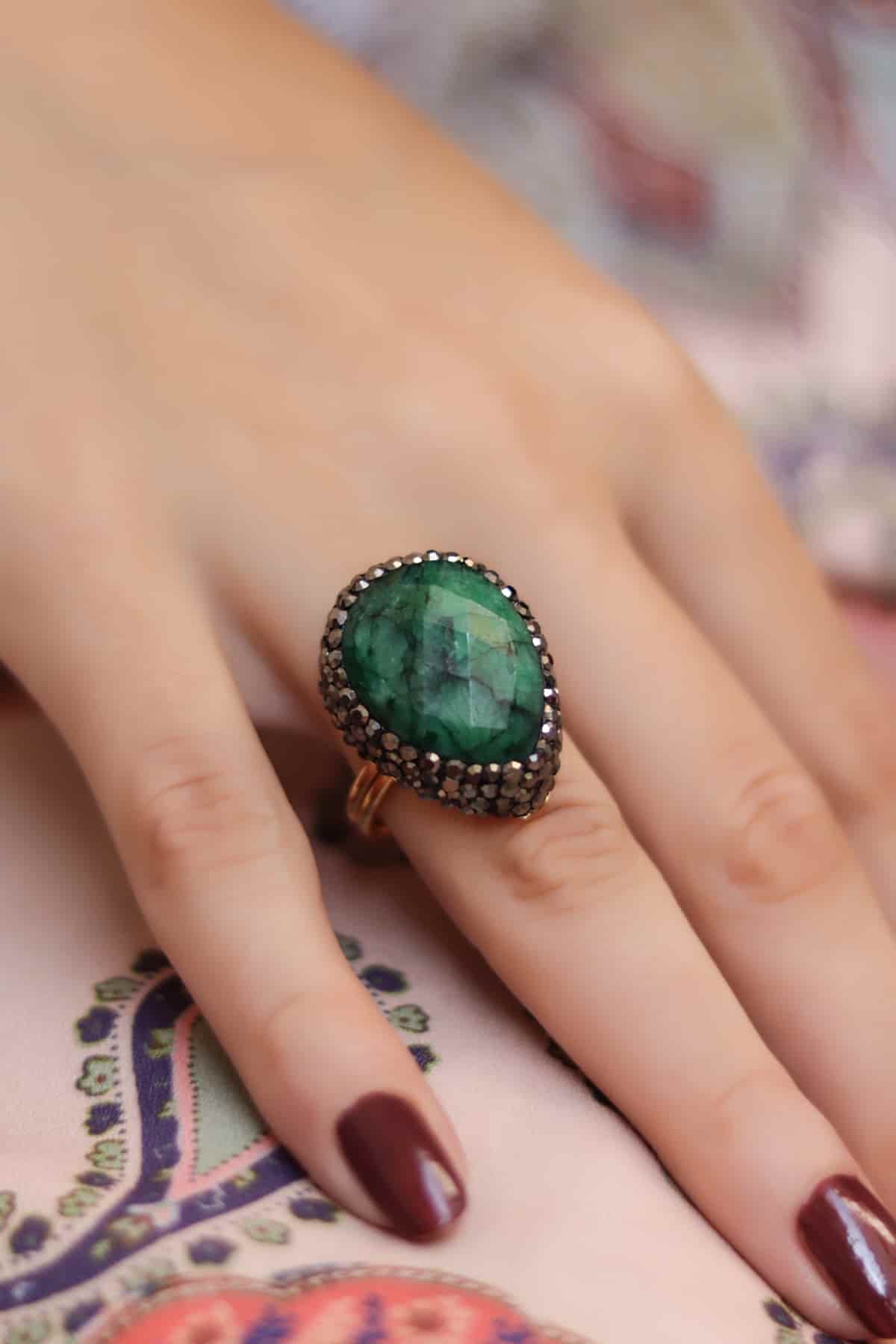 Agate & Hematite Bague