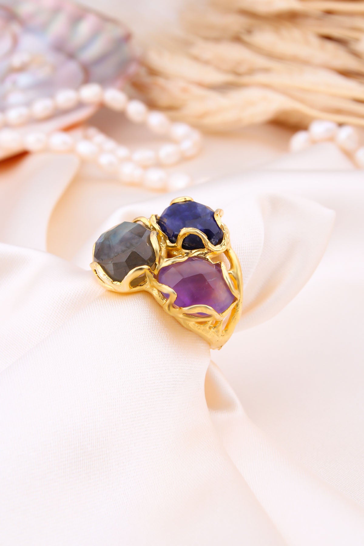 Amethyst & Saphire Bague