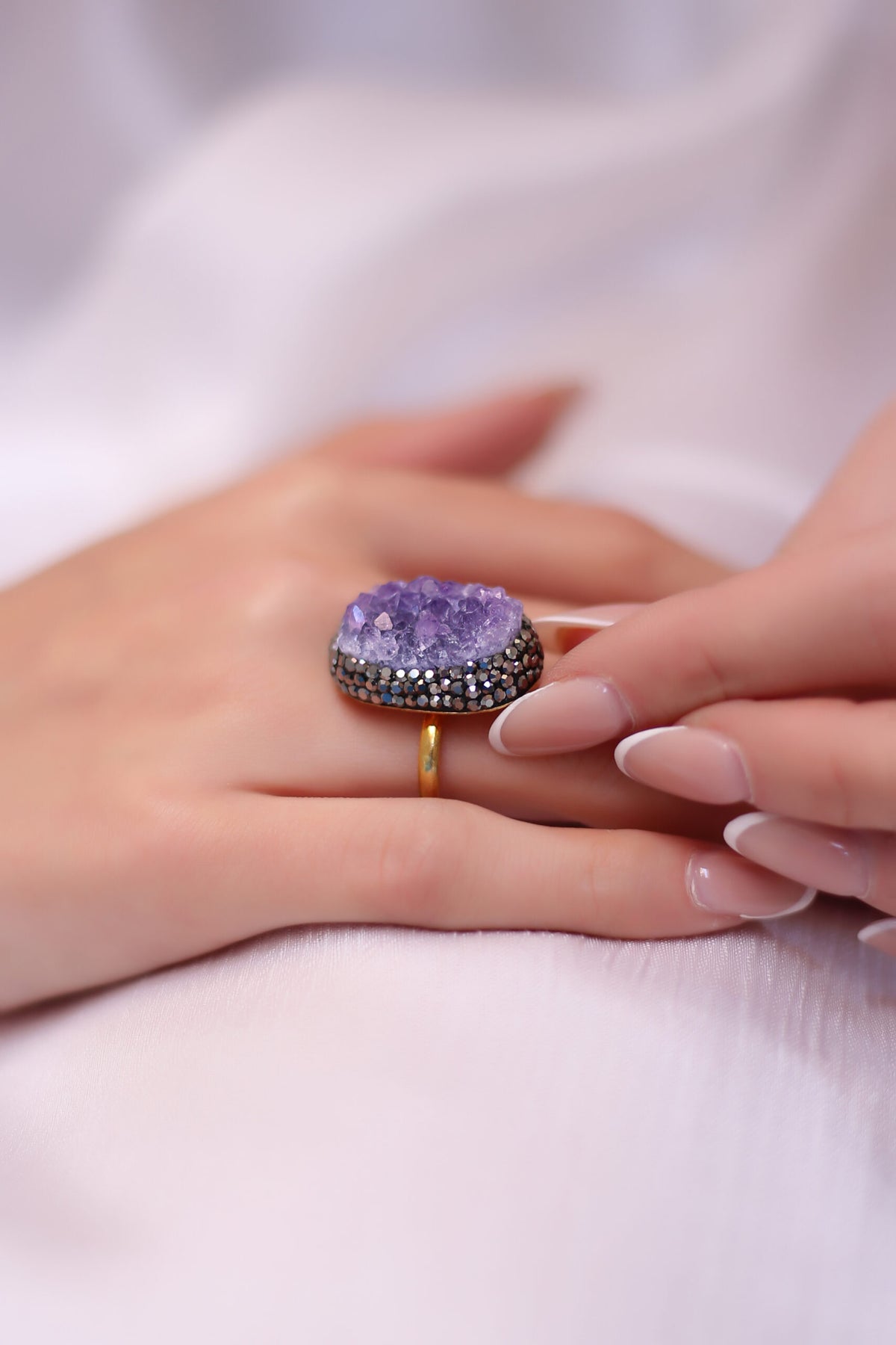 Amethyst & Hematite Bague