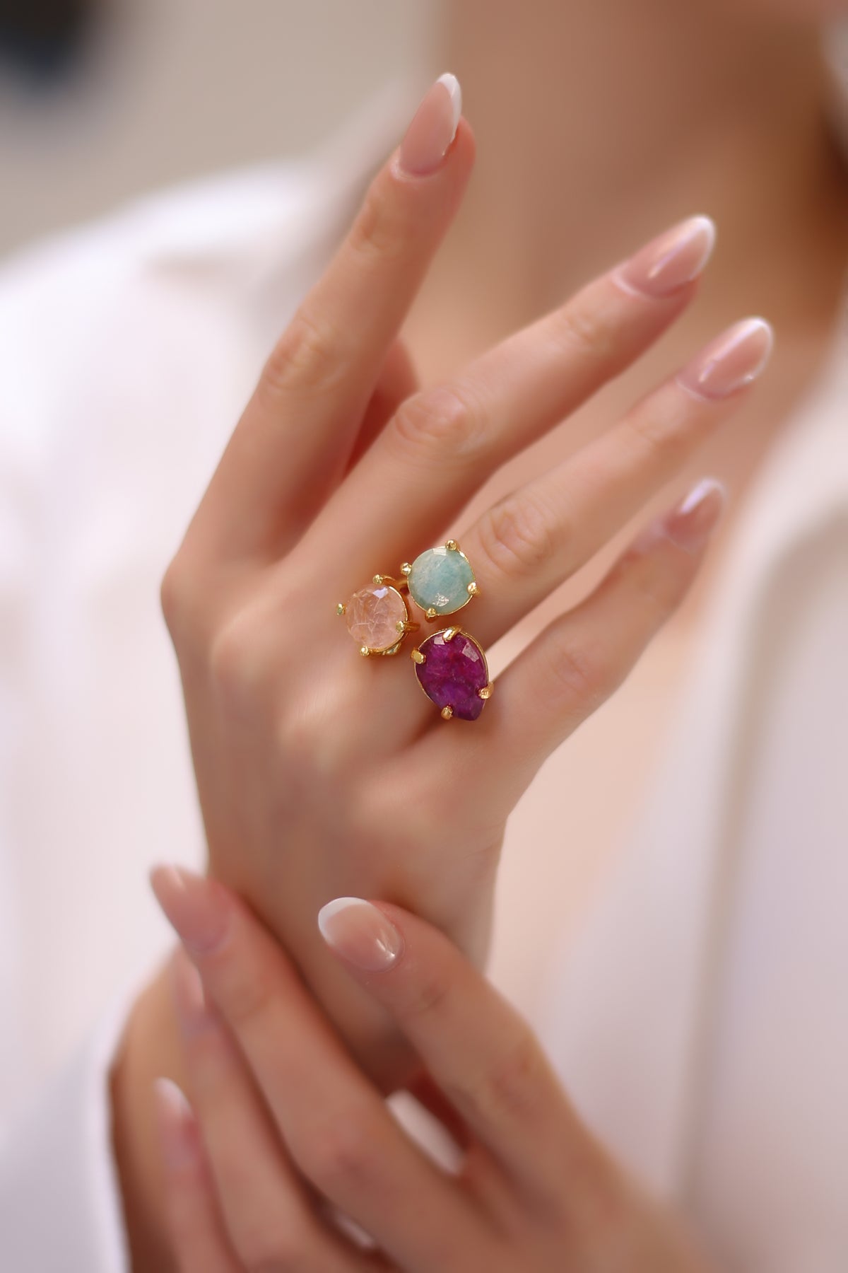 Amazonite & Agate Bague