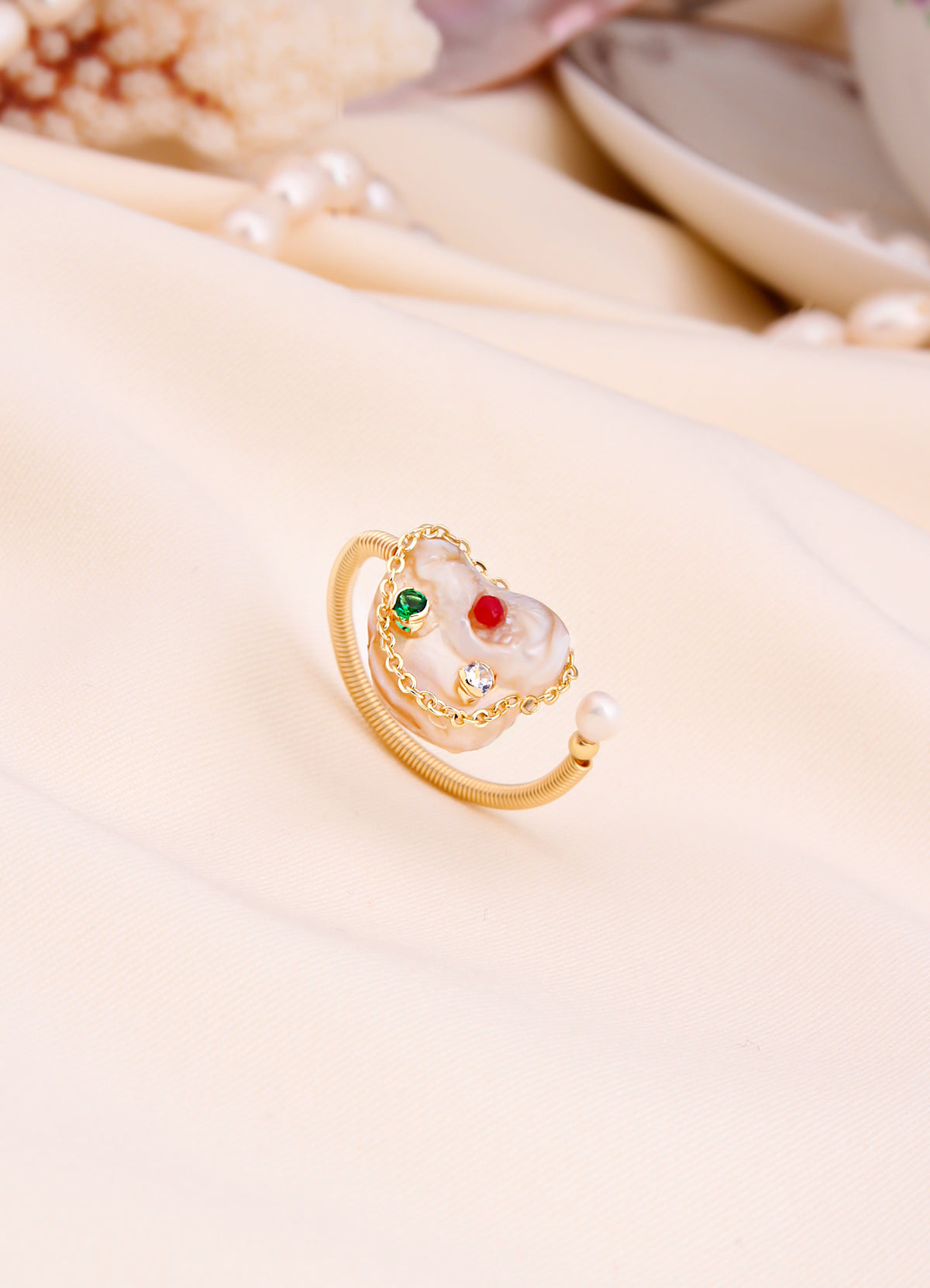 Zircon & Pearl Ring
