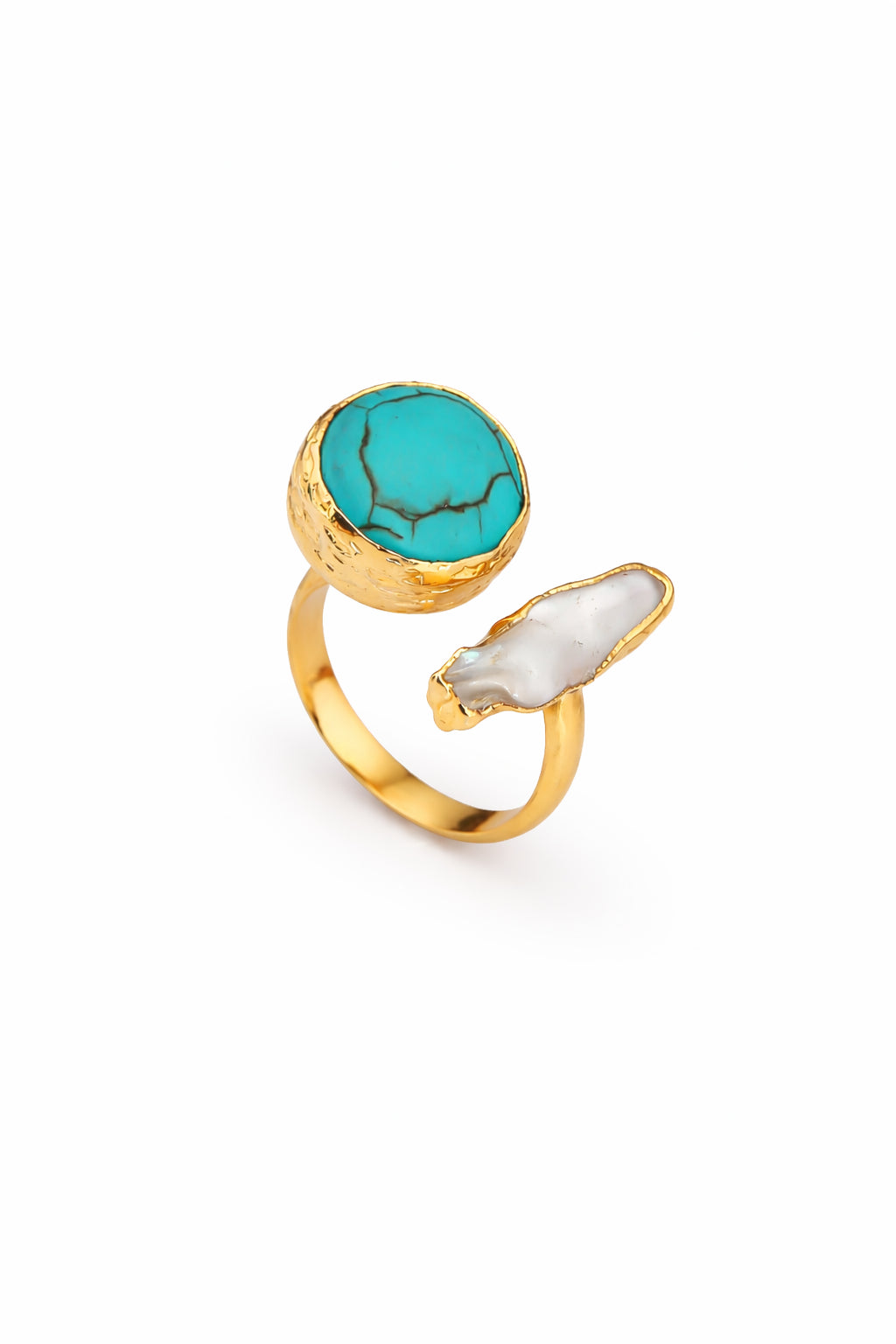 Turquoise & Pearl Ring