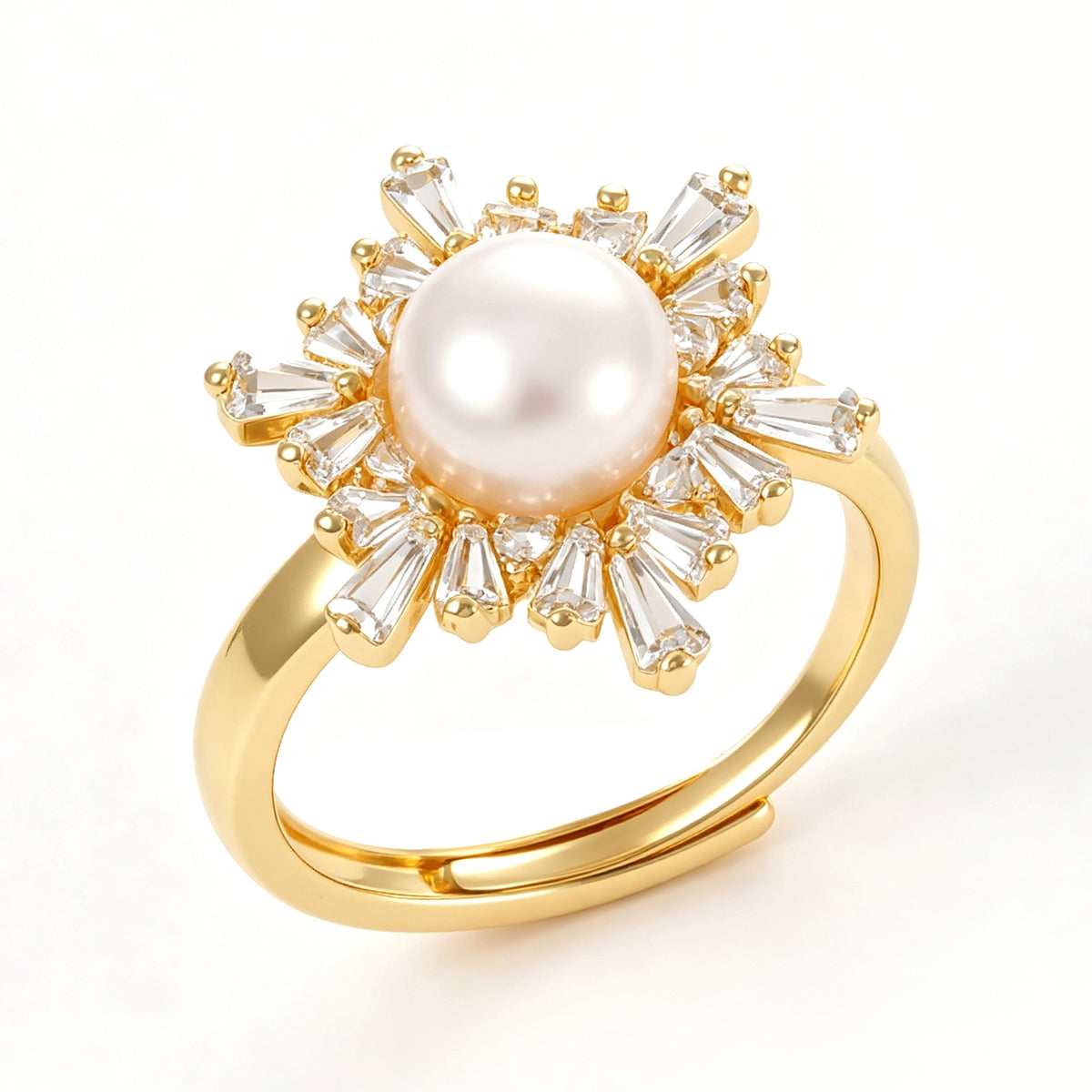 Pearl & Zircon Ring