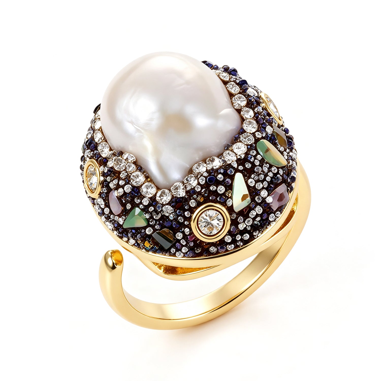 Pearl & Hematite Ring