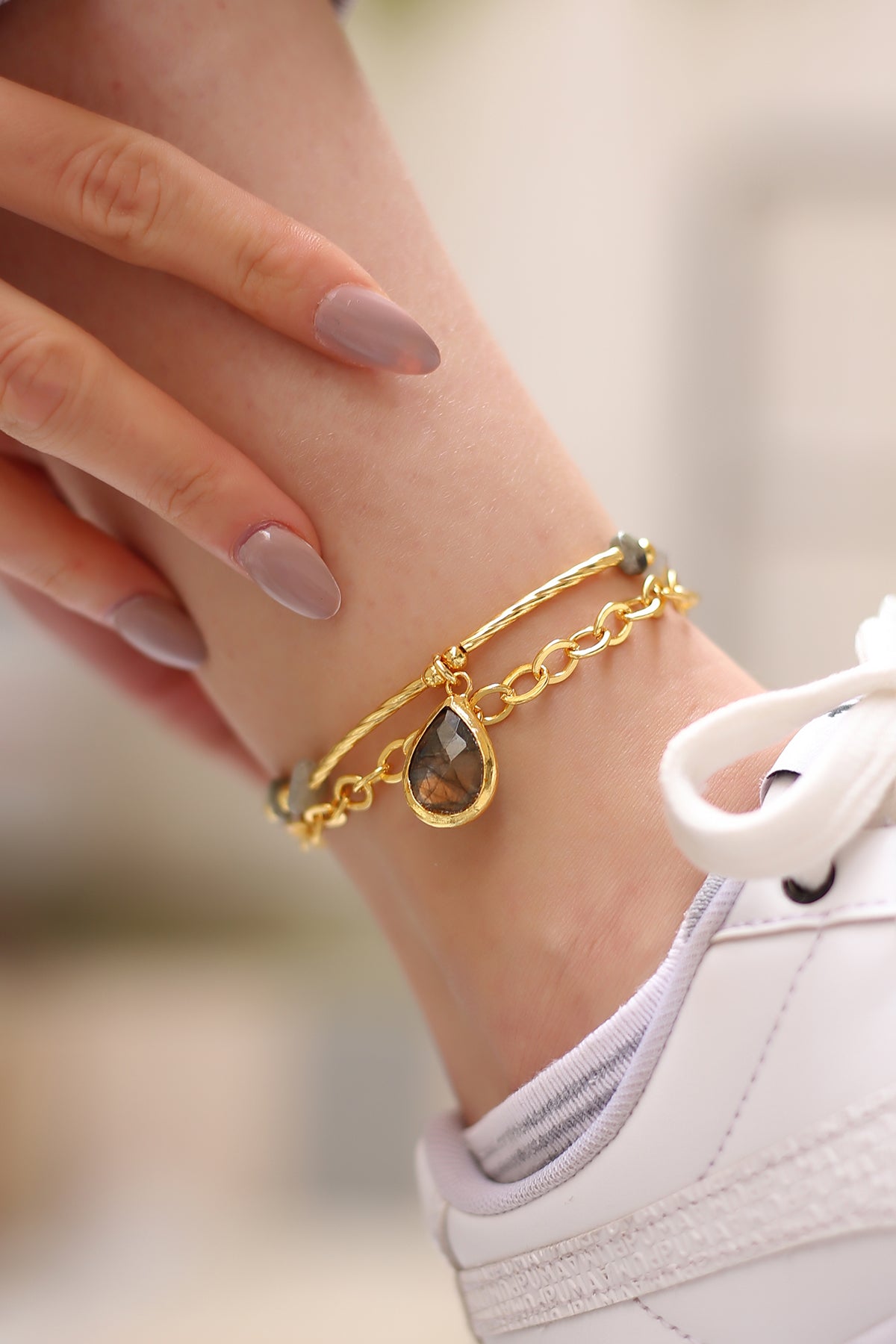 Labradorite Anklet