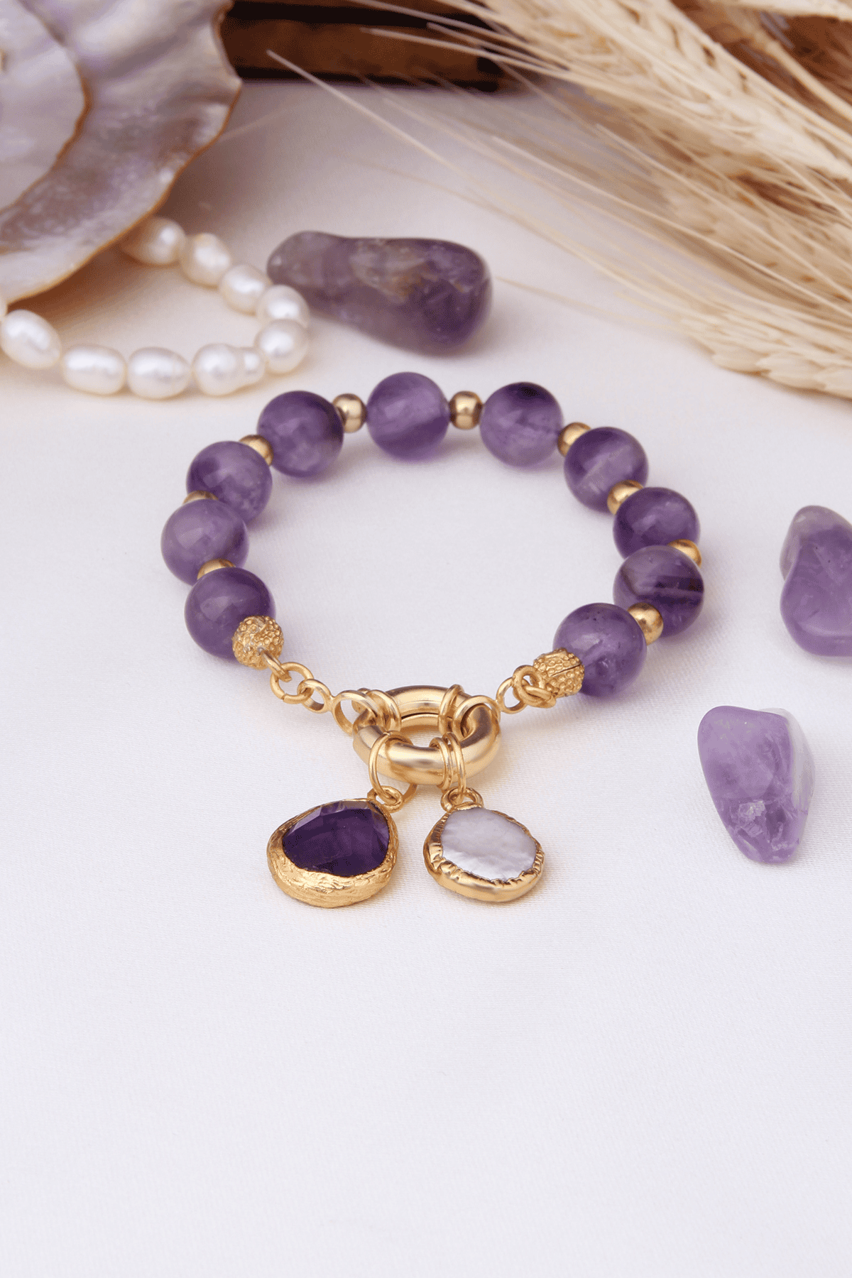 Amethyst & Pearl Bracelet