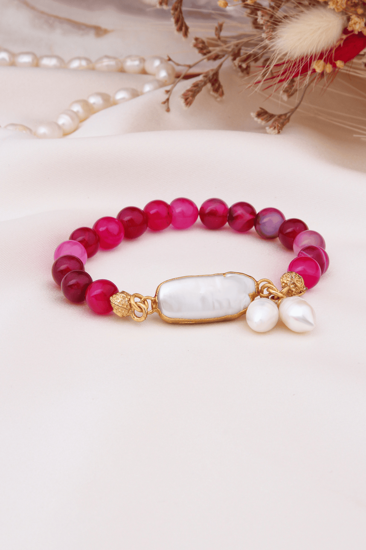 Agate & Pearl Bracelet