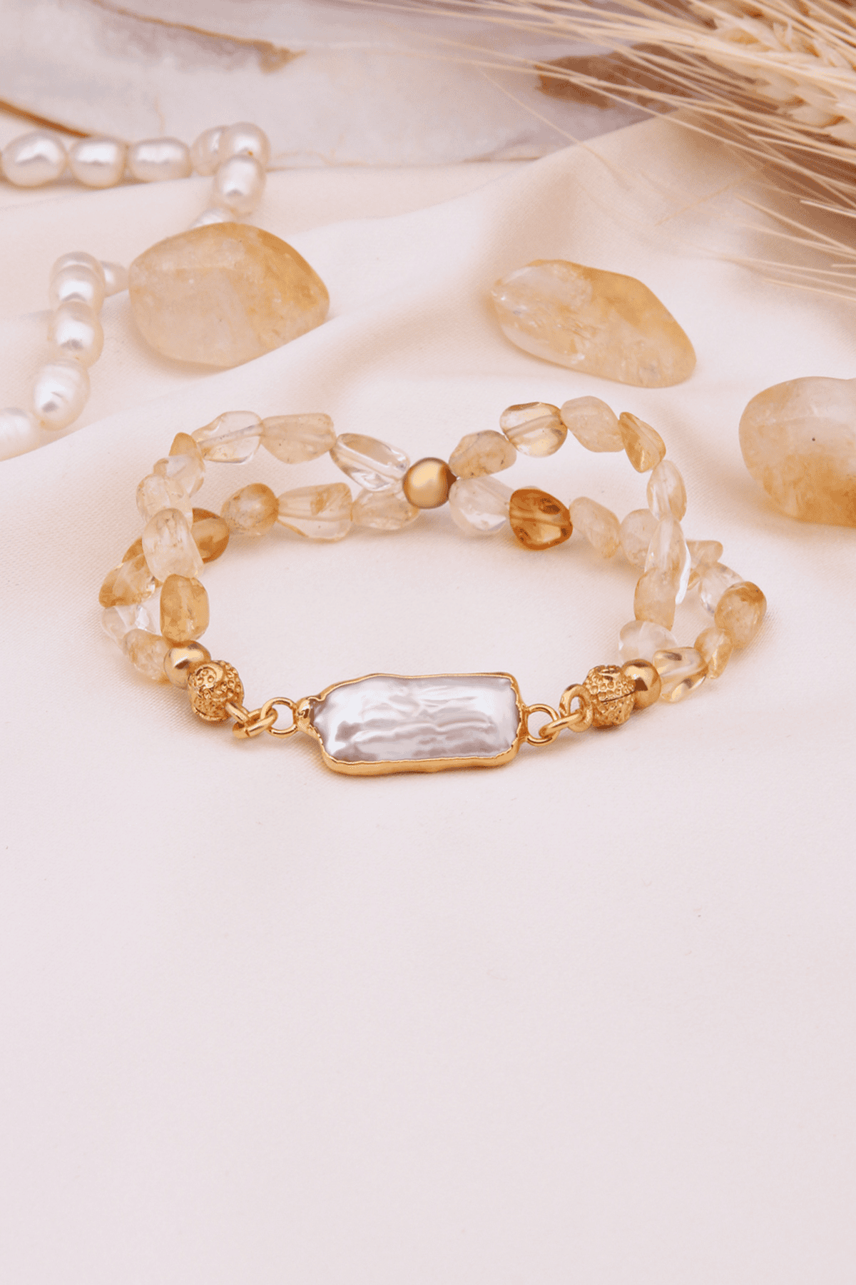 Citrine & Pearl Bracelet