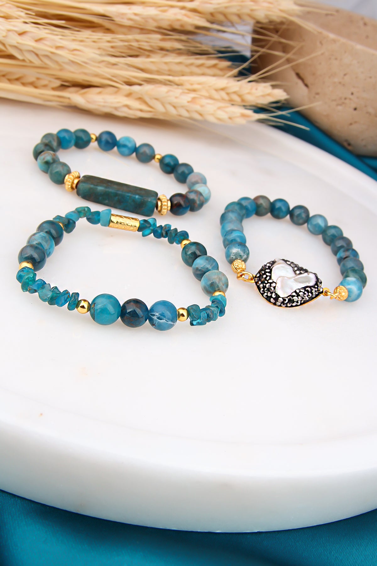 Azurite & Pearl Bracelet
