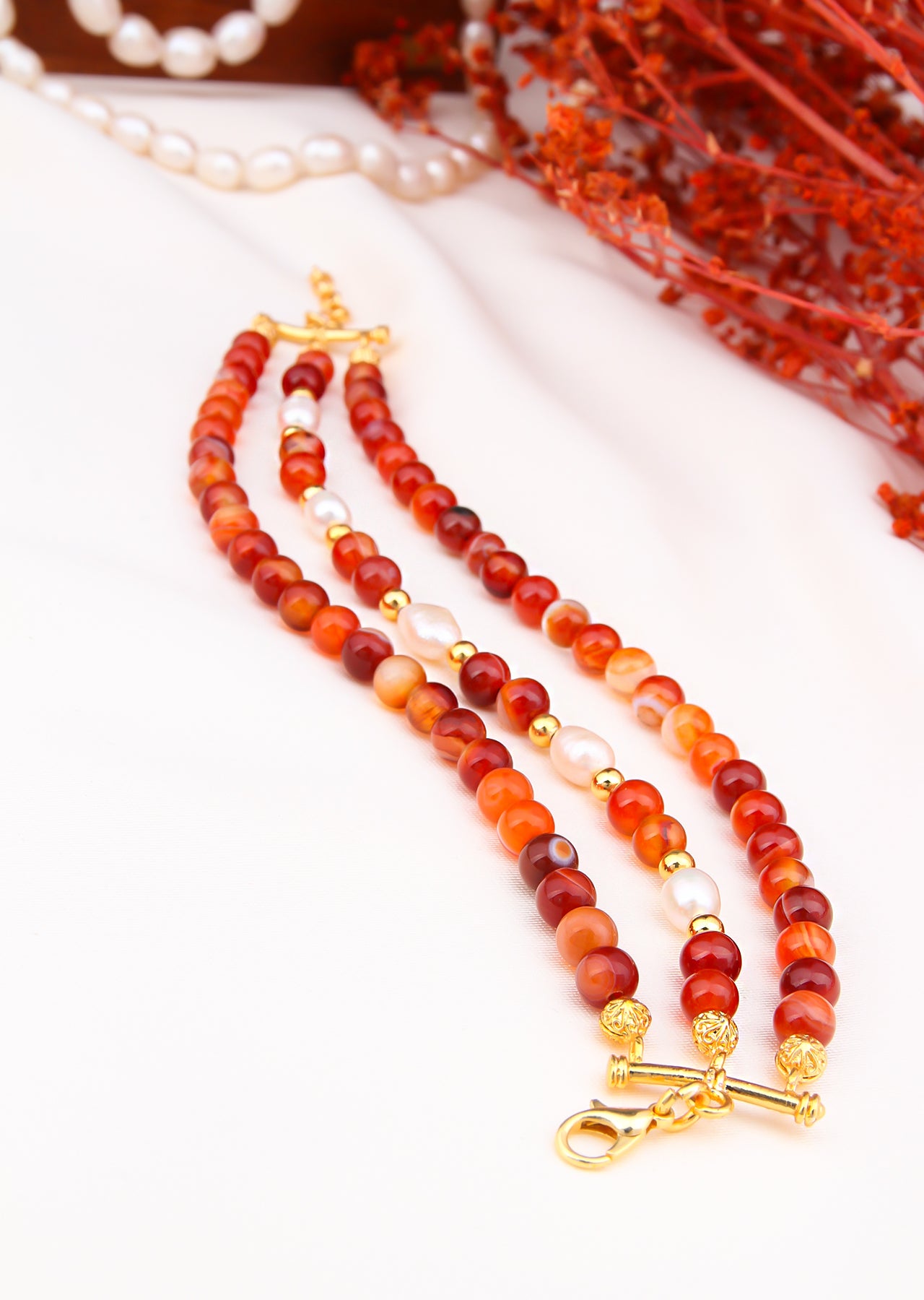 Agate & Pearl Bracelet