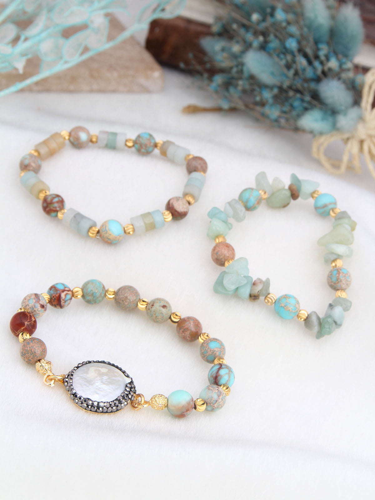 Amazonite & Pearl Bracelet