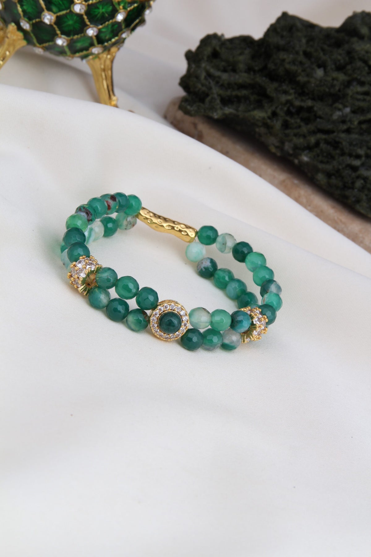 Agate & Zircon Bracelet