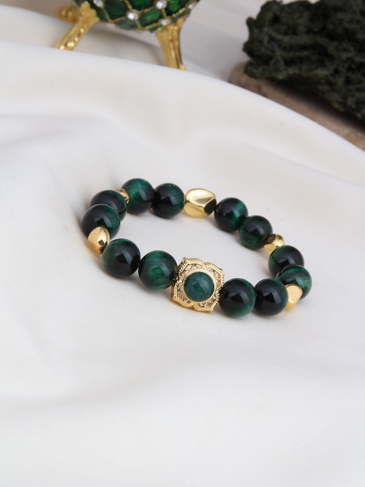 Tiger Eyes & Zircon  Bracelet