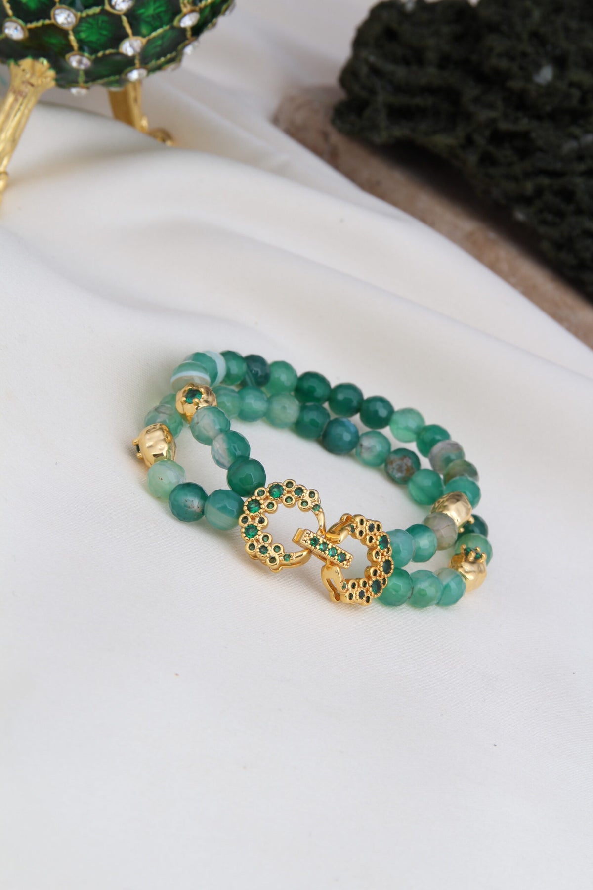 Agate & Zircon Bracelet