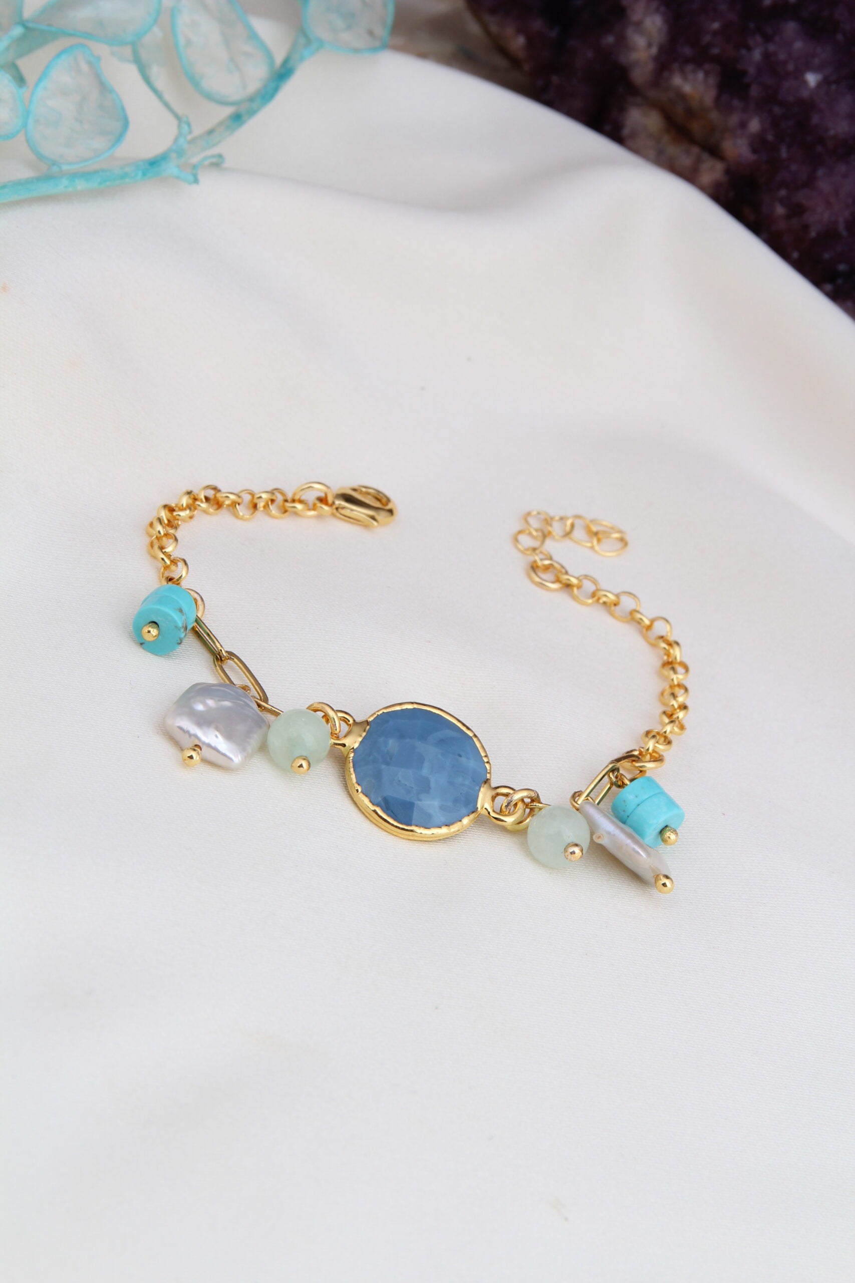 Turquoise & Opal & Pearl Bracelet