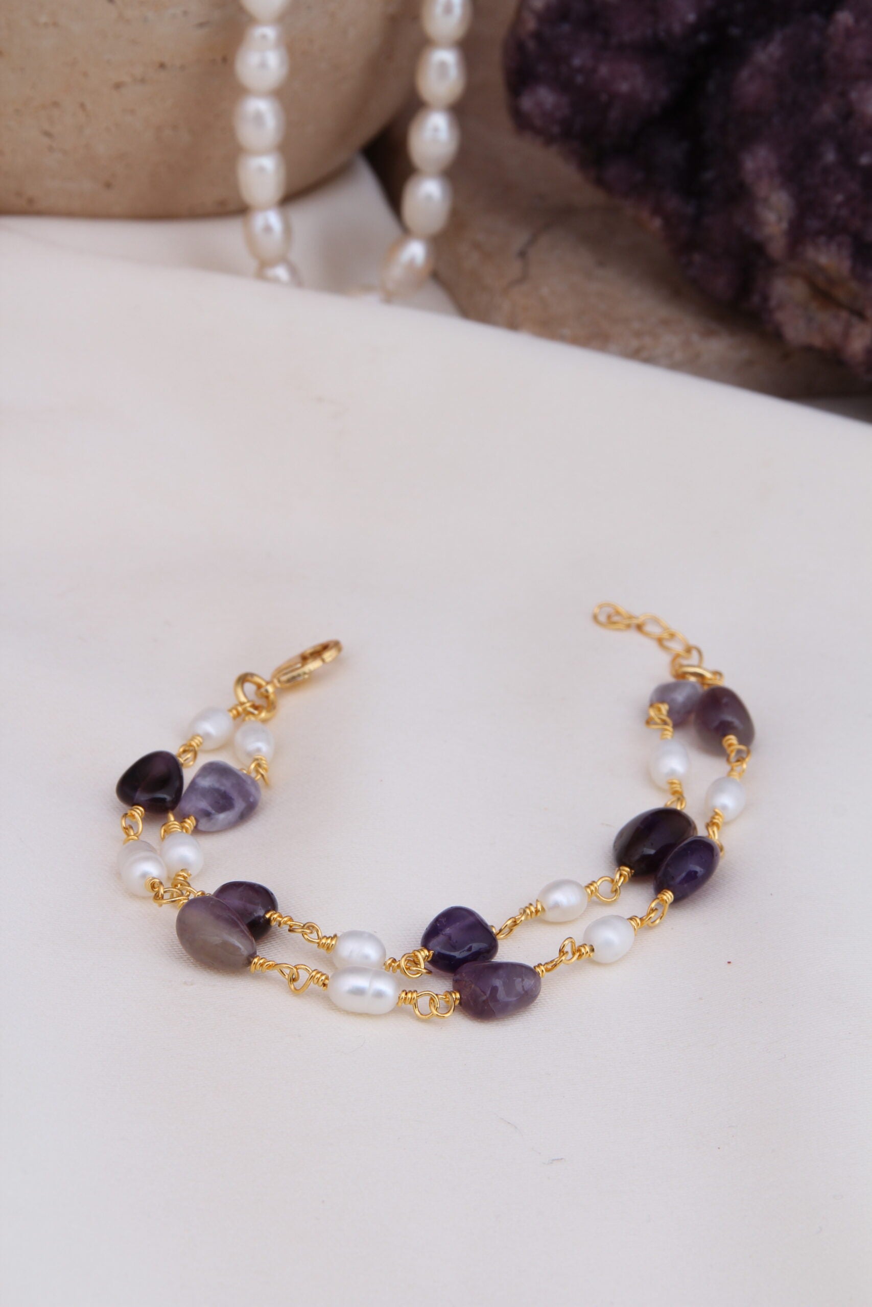 Ametyhst & Pearl Bracelet