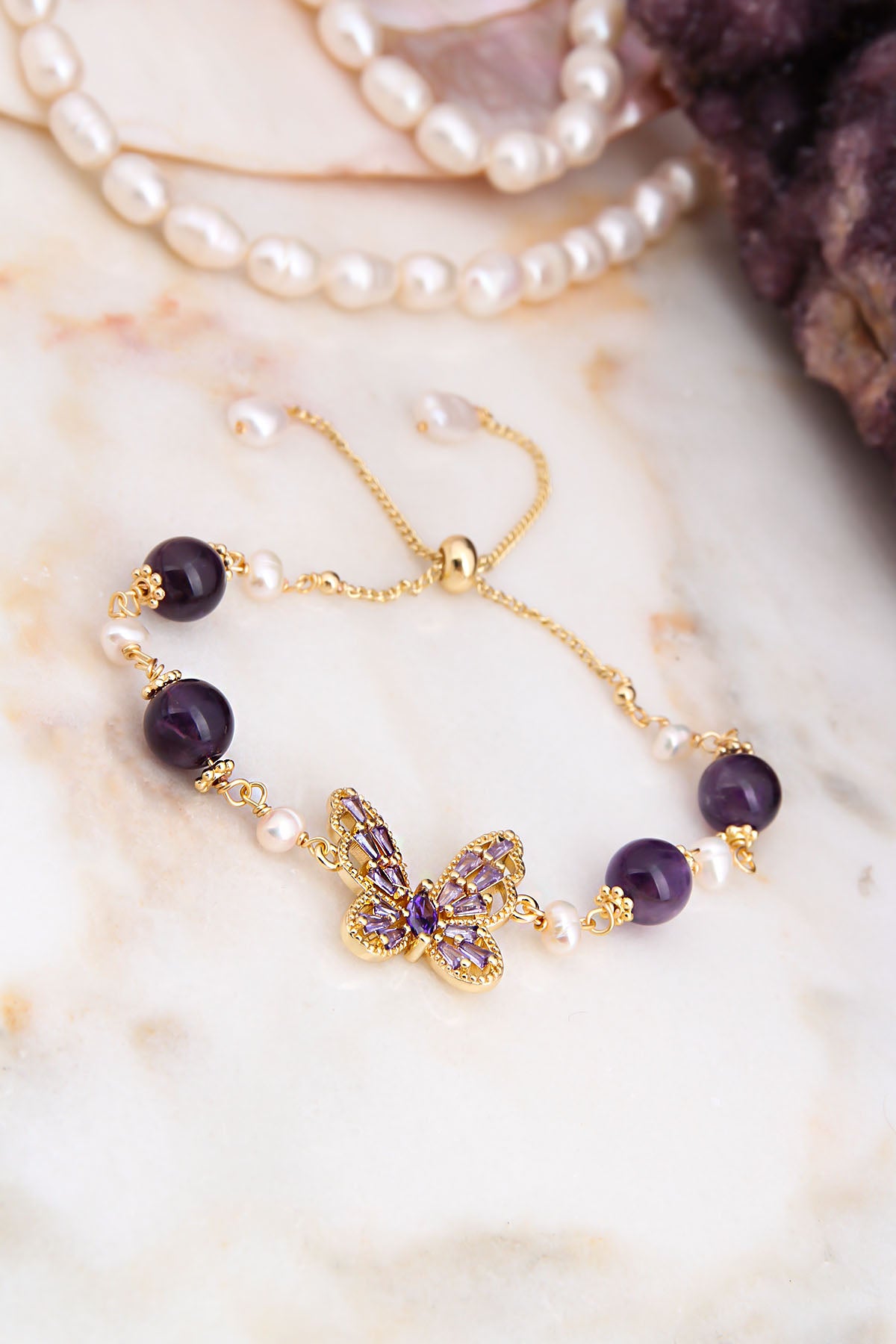 Amethyst & Zircon Bracelets