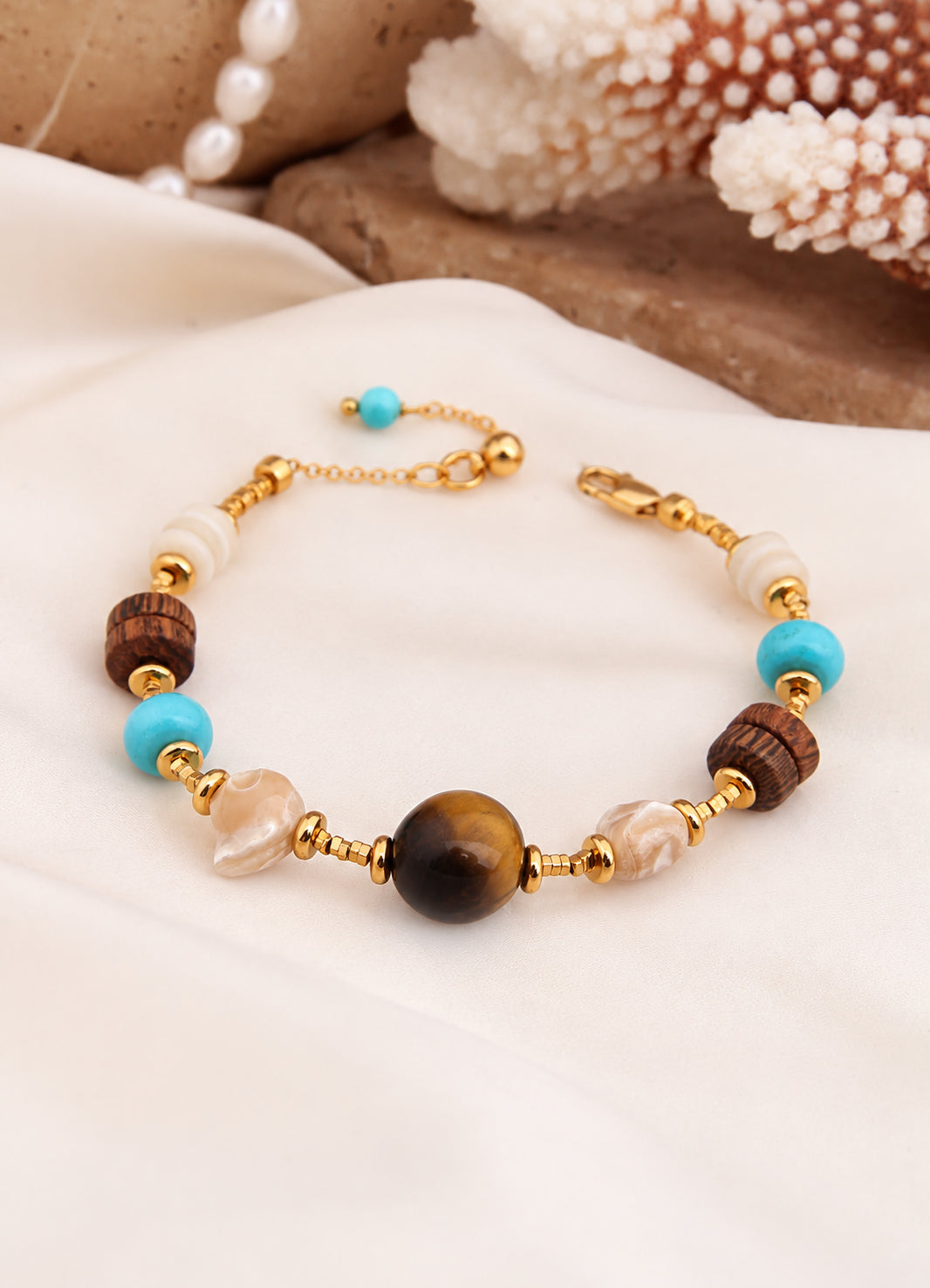 Tiger Eyes & Turquoise Bracelet