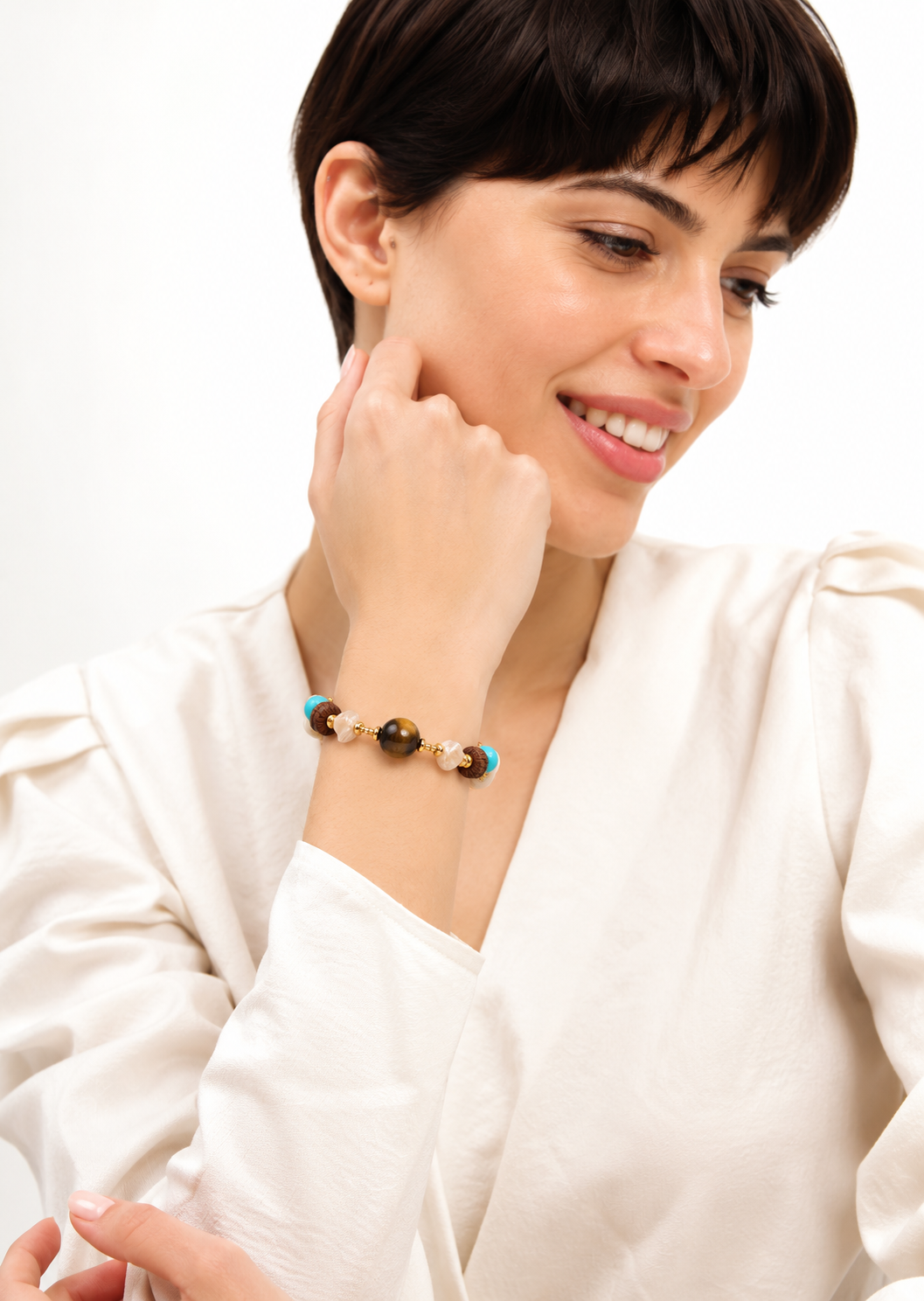 Tiger Eyes & Turquoise Bracelet