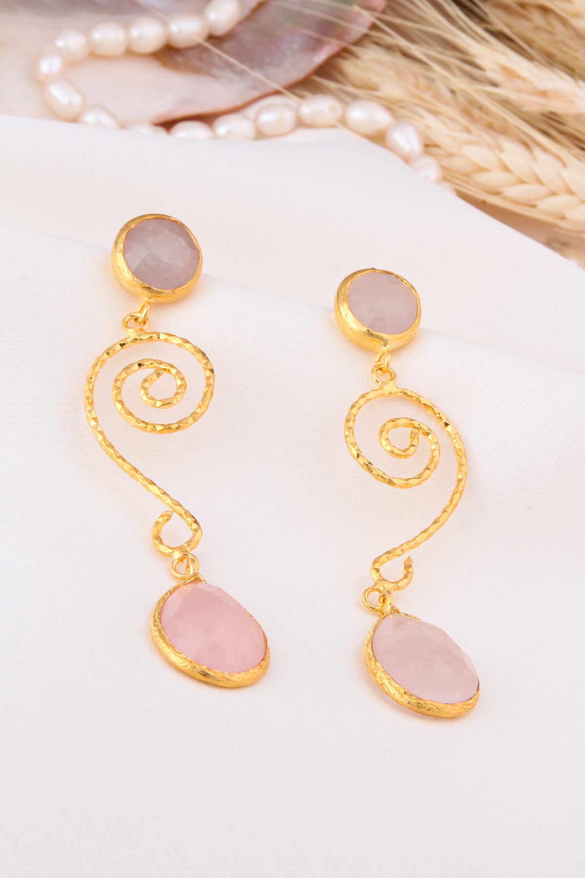Pink Quartz Earring