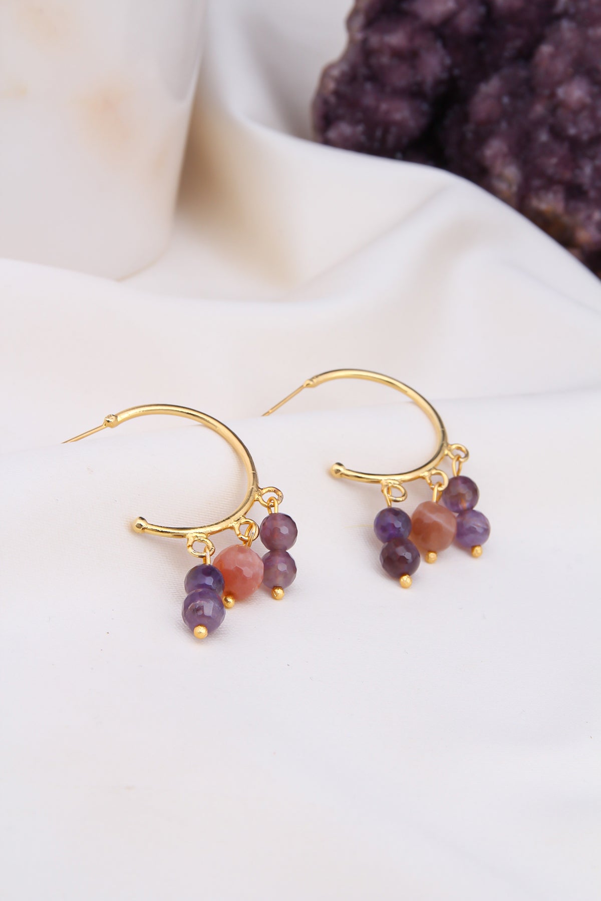Amethyst &amp; SunStone Earrings