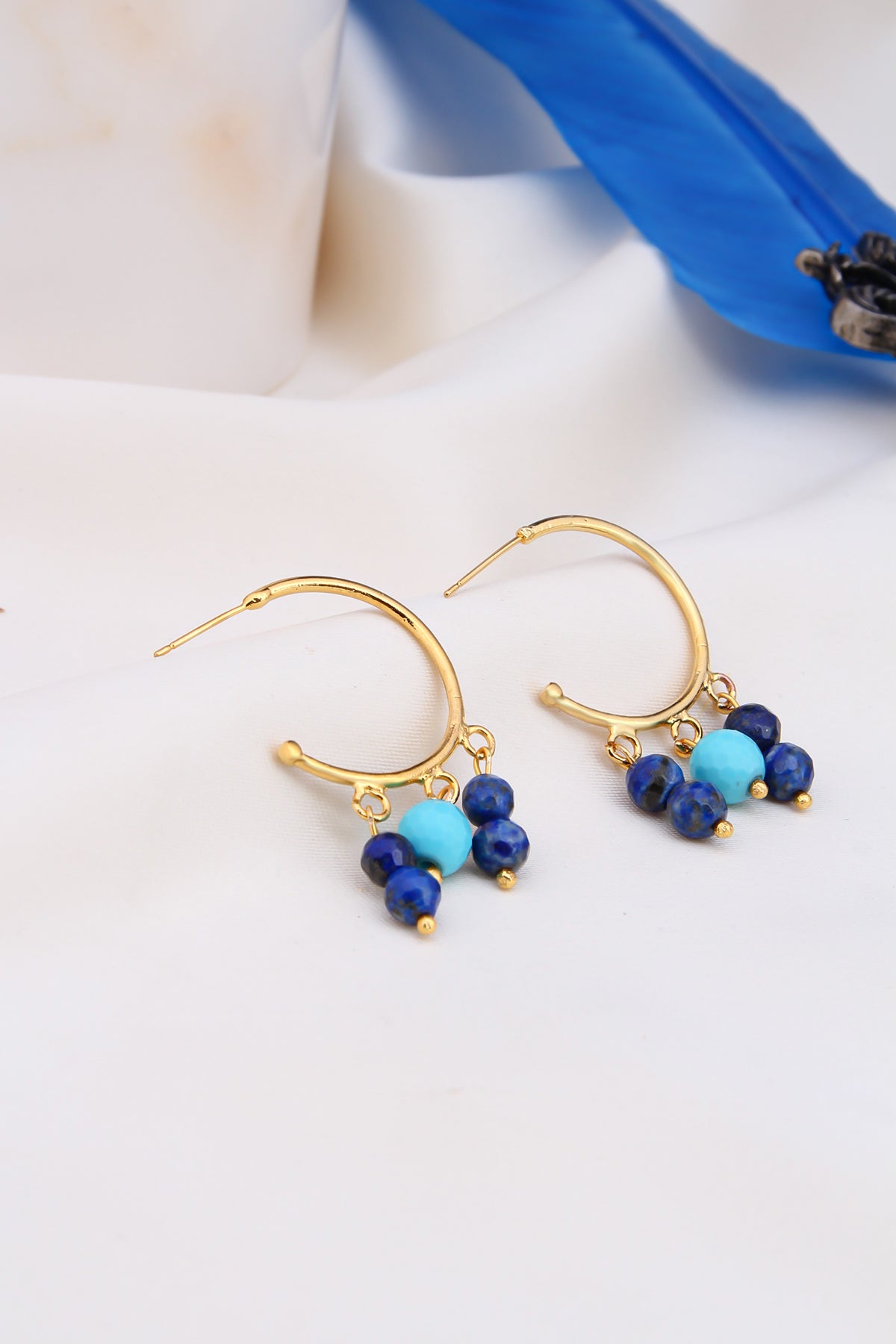 Lapis & Turquoise Boucles d'oreilles
