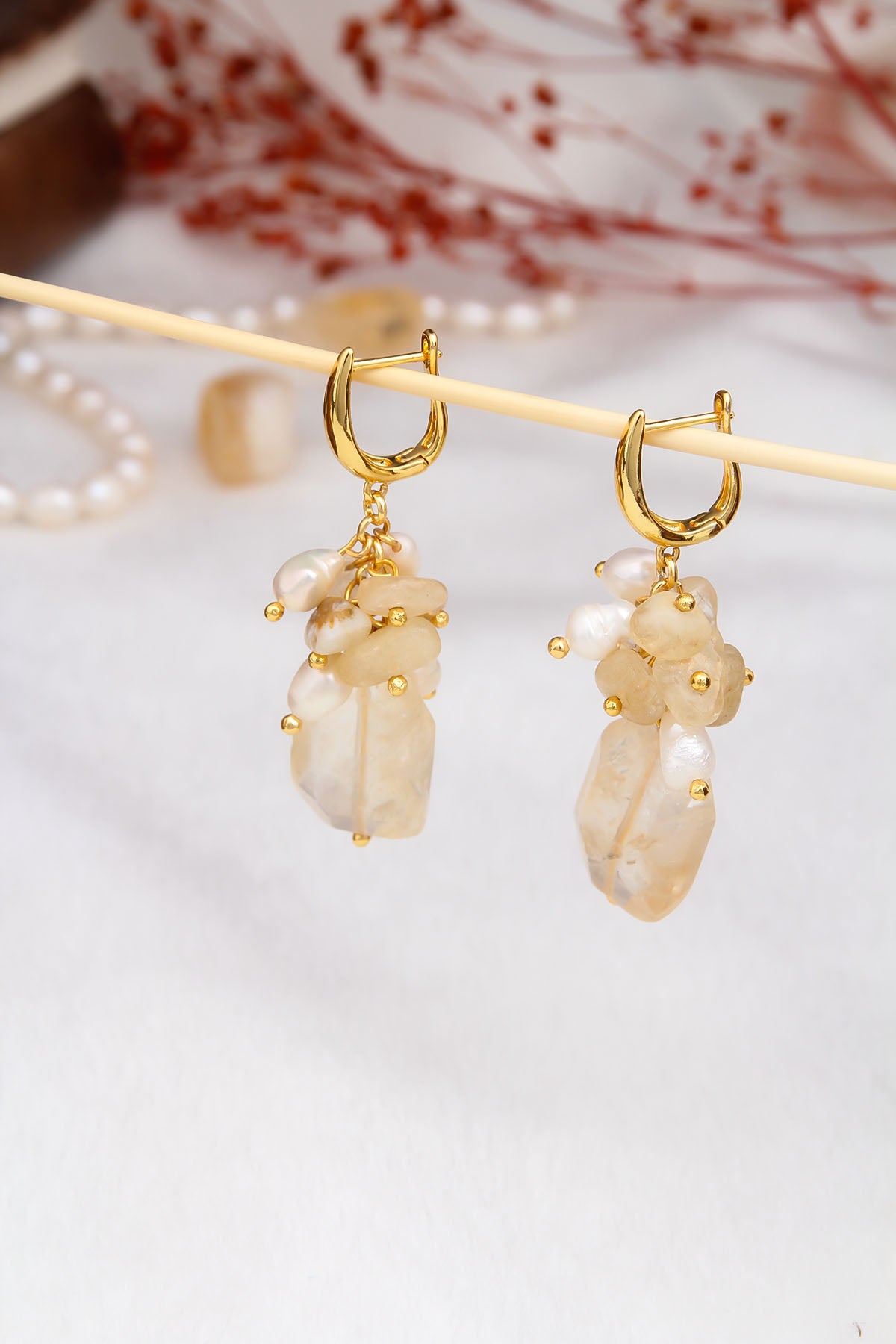 Citrine Boucles d'oreilles