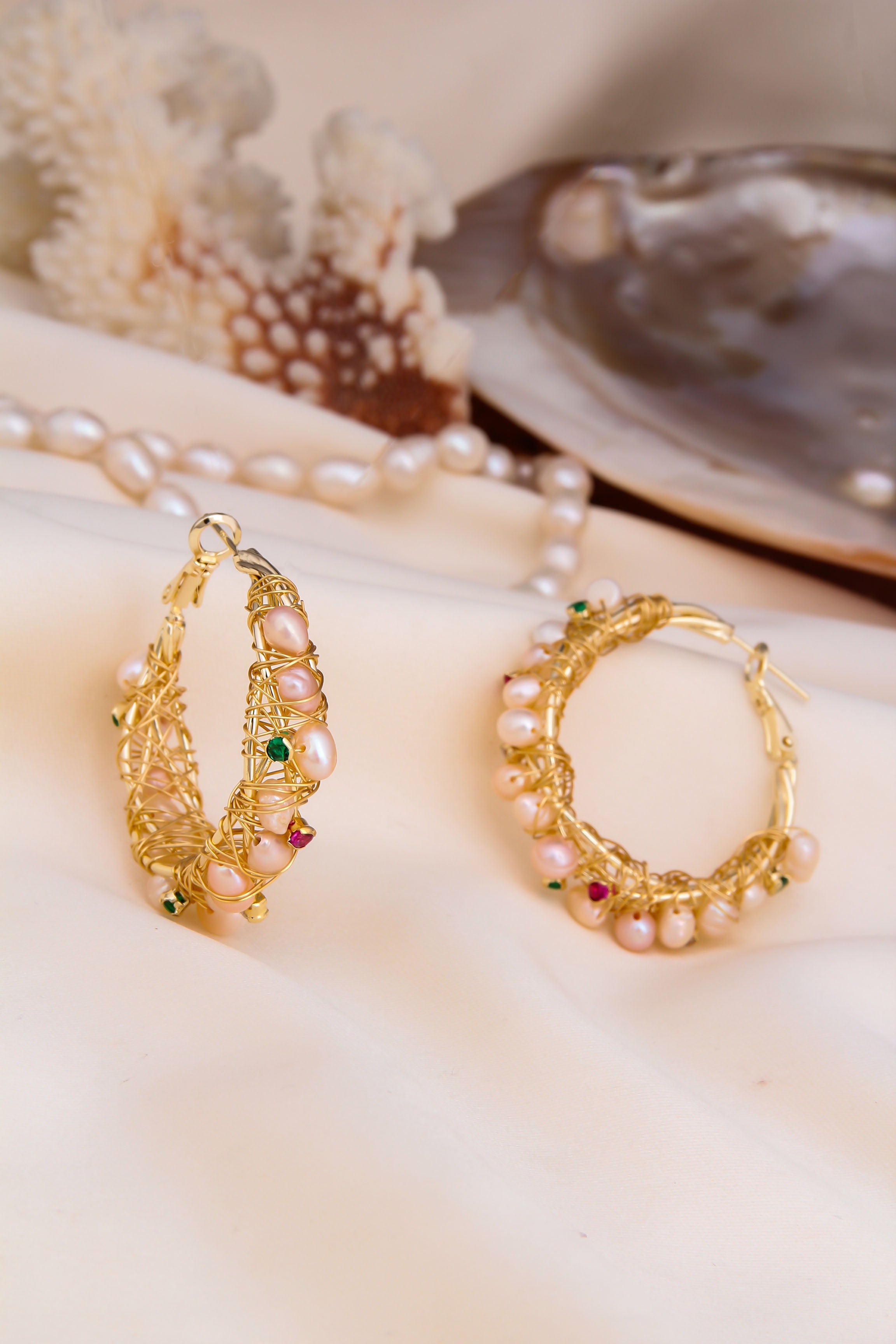 Pearl &amp; Zircon Earrings