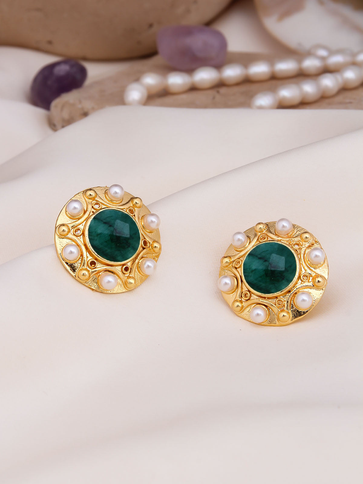 Agate & Pearl Boucles d'oreilles